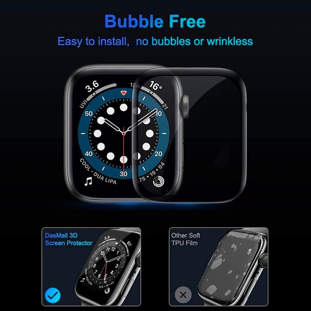 3D Screen Protector For Apple Watch 4 5 6 SE 7 8 9 ULTRA 2 Anti-Scratch Easy Fit Accessories Gifts UK