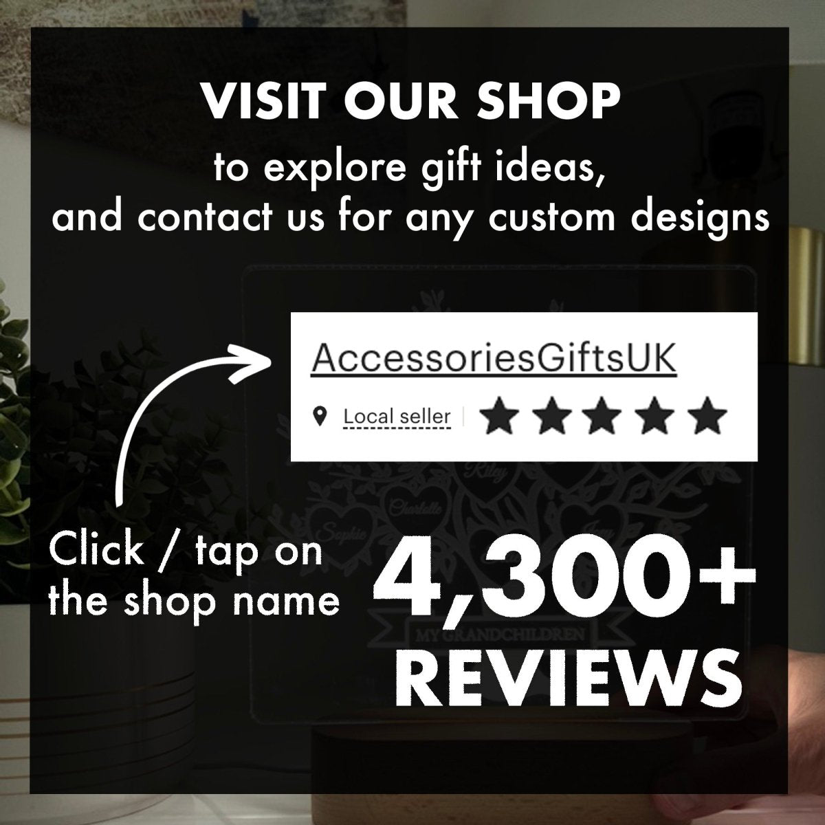 Family Tree Names LED Lamp Mum Birthday Gift For Parents Mother's Day, For Grandparents Families, Gifts From Children Grandchildren Accessories Gifts UK