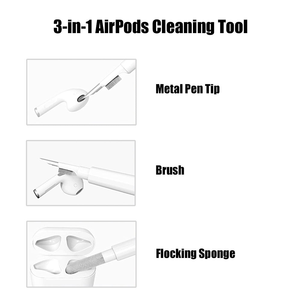 3 in 1 Cleaning Kit For AirPods Cleaning Pen Brush Tool Accessories Gifts UK