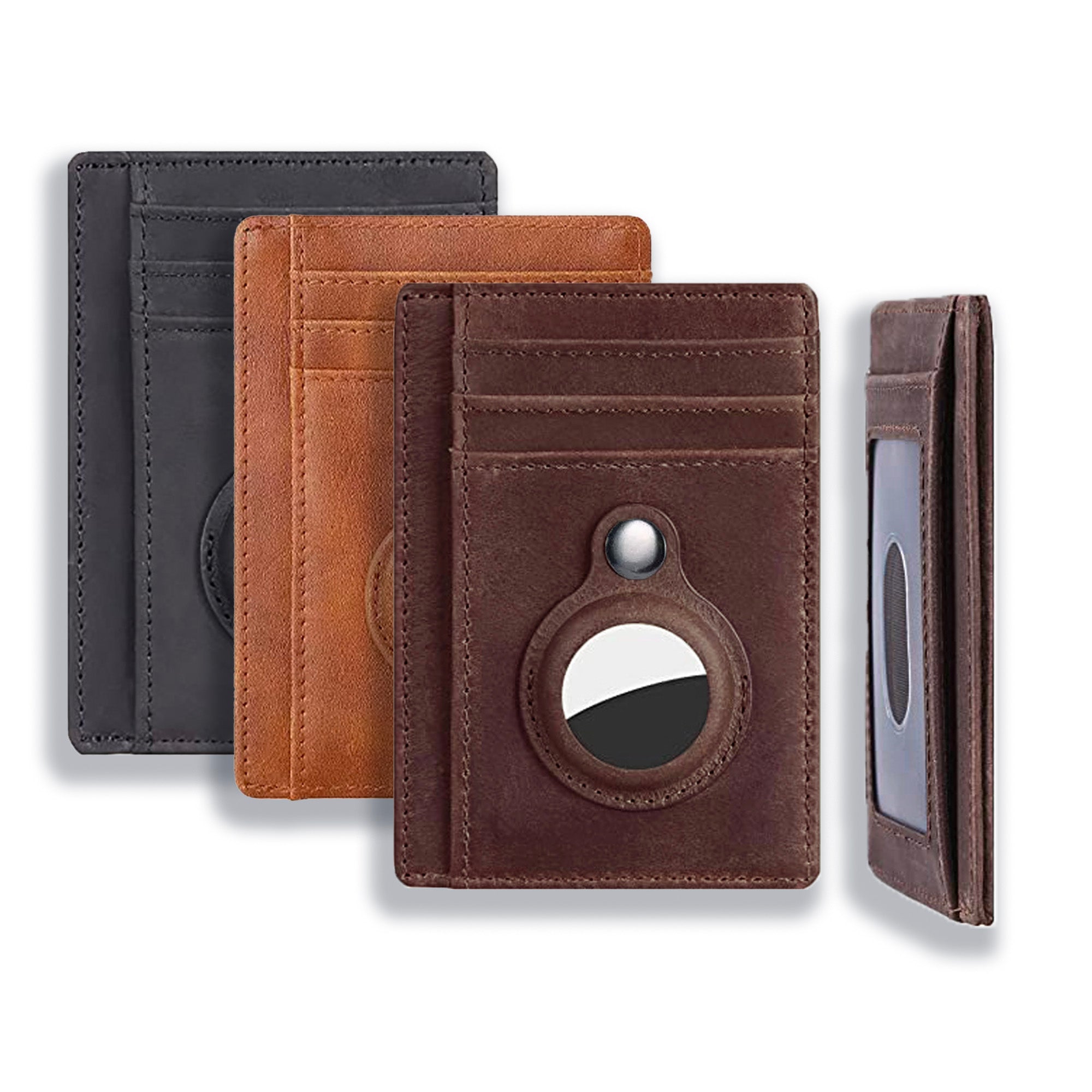 AirTag Minimalist Slim Wallet, Genuine Leather Wallet