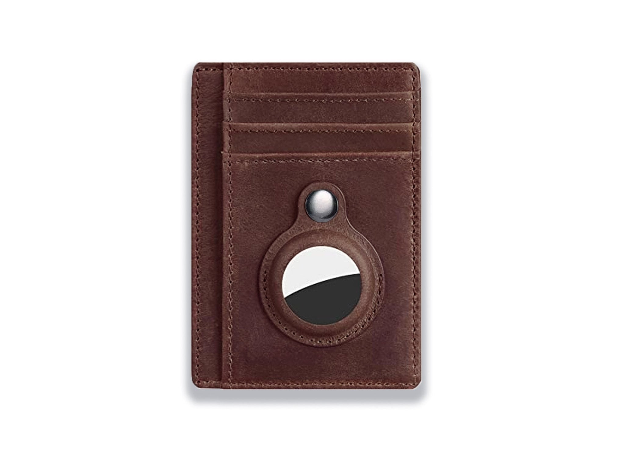 GAOCHALE AirTag Minimalist Wallet Genuine Leather RFID Technology Credit  Card Holder for Men for Apple AirTag (Brown)(No Airtag Included)
