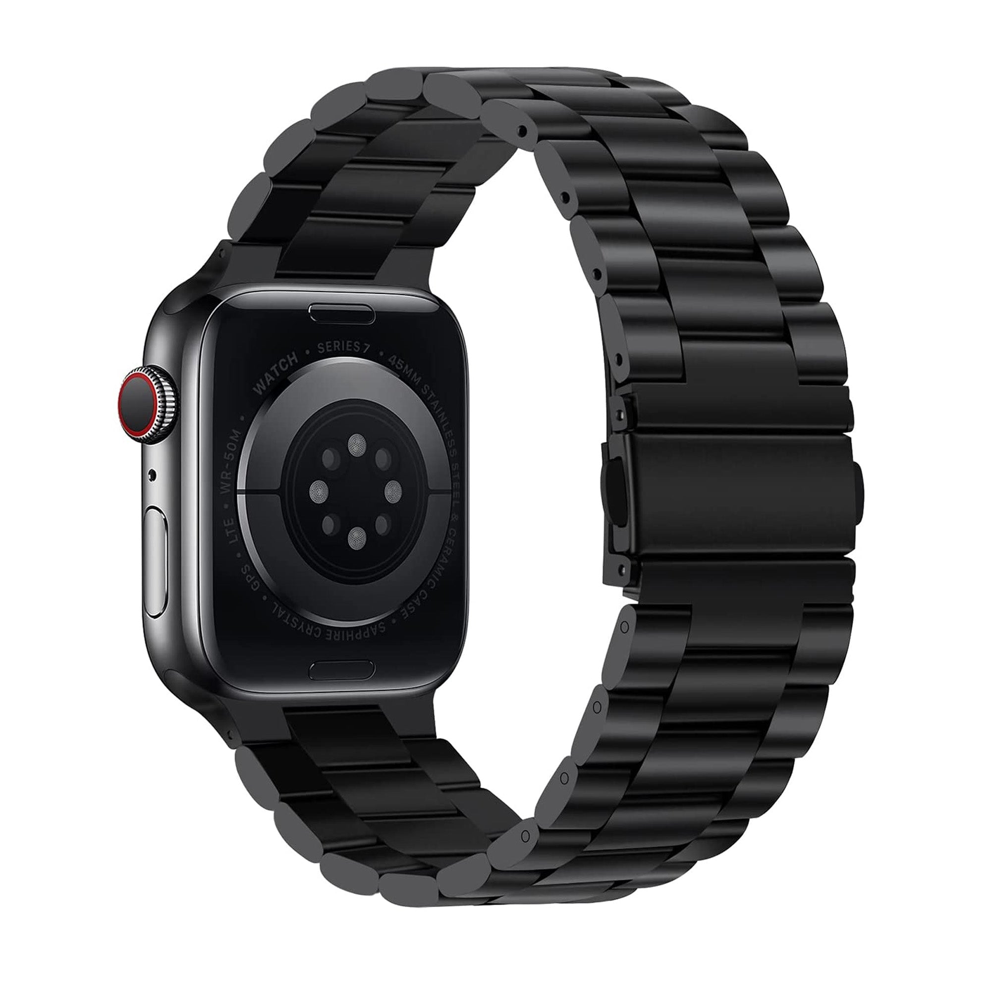 Black Stainless Steel Watch Strap For Apple Watch Stainless Steel Accessories Gifts UK