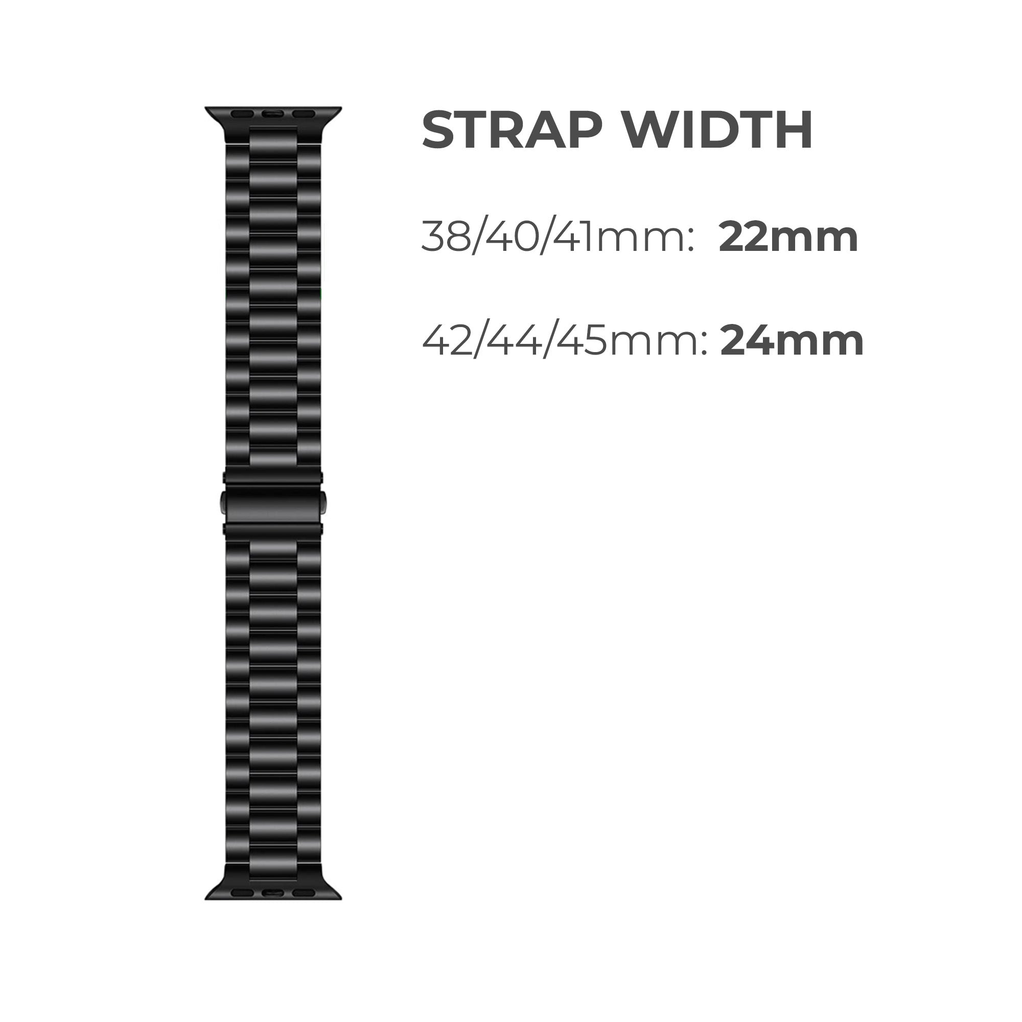Black Stainless Steel Watch Strap For Apple Watch Stainless Steel Accessories Gifts UK
