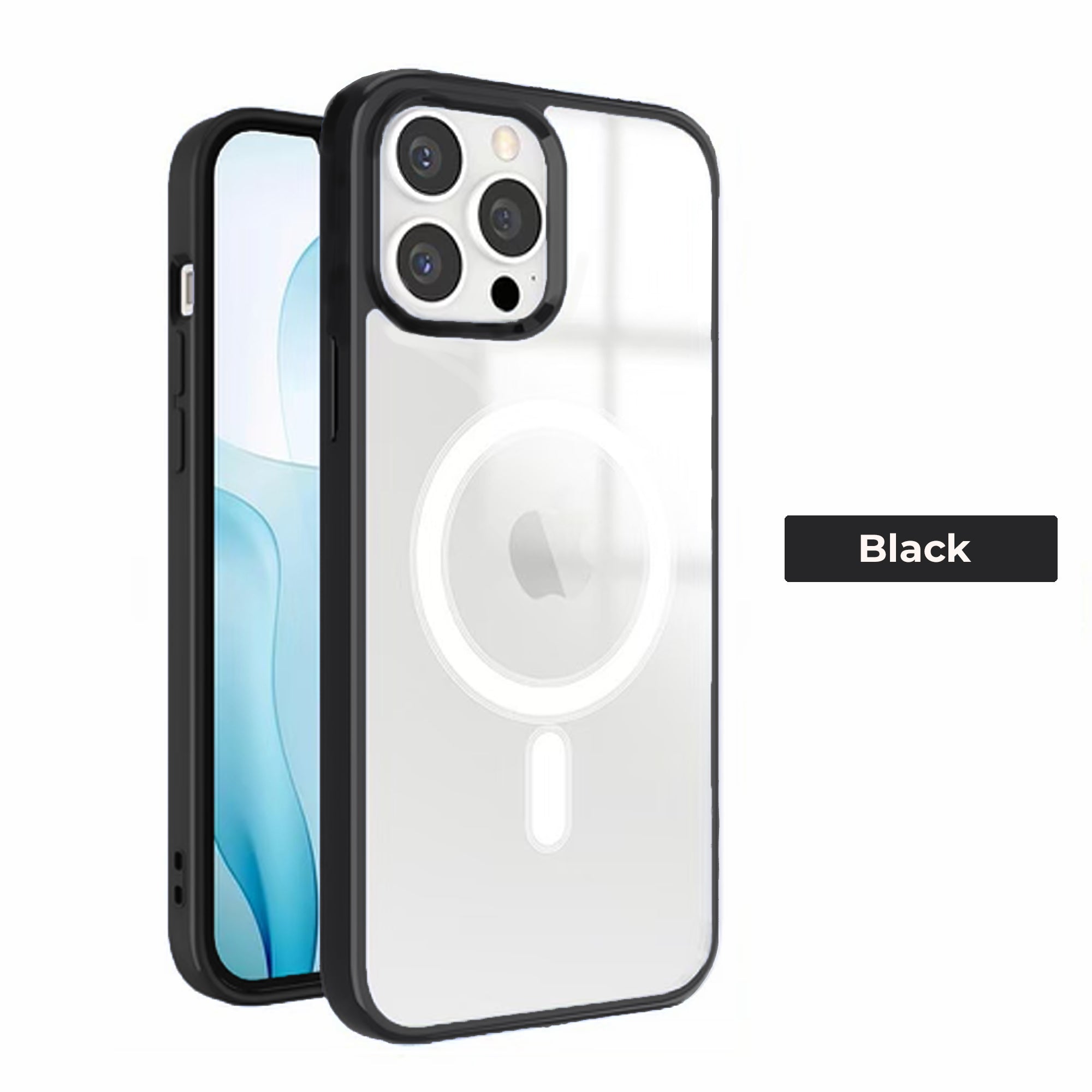 Black/Clear MagSafe Compatible Phone Case For Apple iPhone