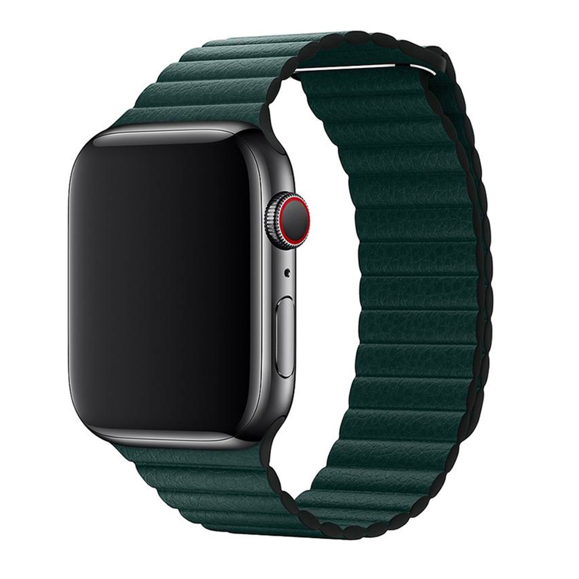 Forest Green Genuine Leather Magnetic Loop for Apple Watch 38 / 40 / 41mm Accessories Gifts UK
