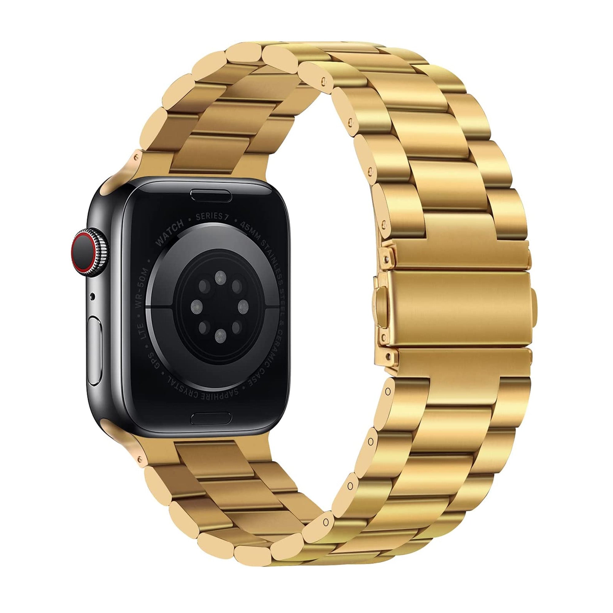 Gold Stainless Steel Watch Strap For Apple Watch Stainless Steel Accessories Gifts UK