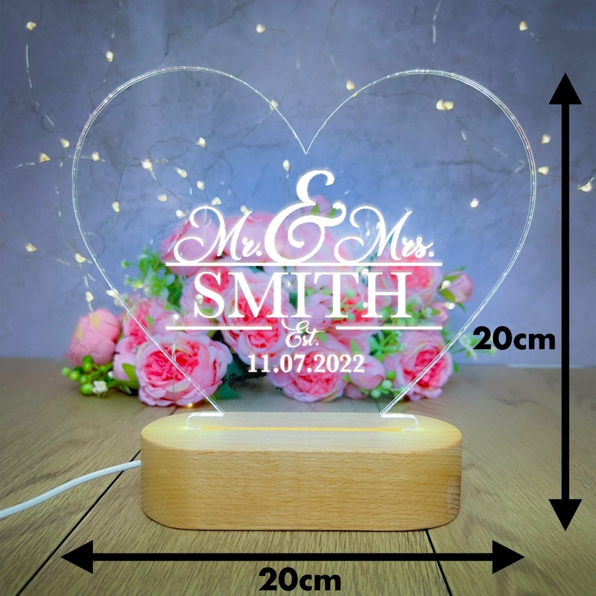 Mr And Mrs Gifts Personalised Engagement Gifts Wedding Gifts Anniversary Gifts | LED Lamp Night Light Accessories Gifts UK