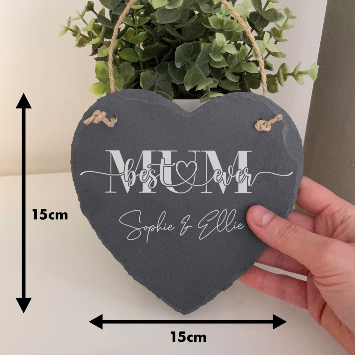 Personalised Gifts For Mum | Best Mum Ever | Heart-Shaped Slate Plaques Personalised Accessories Gifts UK