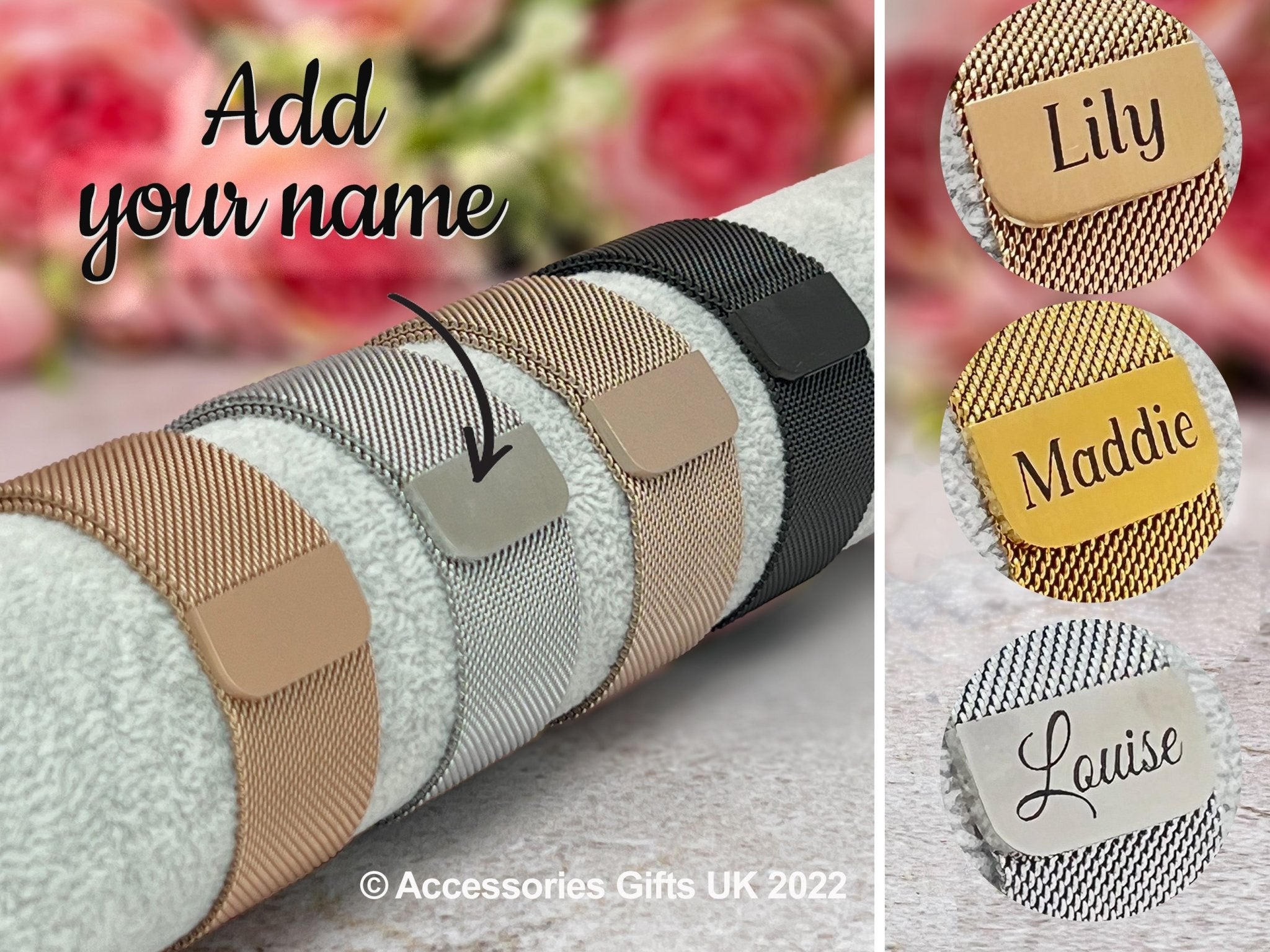 Personalised Milanese Loop Watch Strap for Apple Watch Parent Listing Accessories Gifts UK