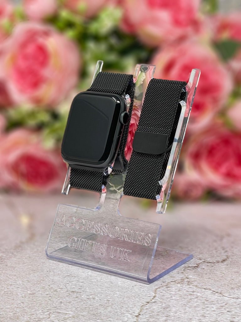 Personalised Milanese Loop Watch Strap for Apple Watch Parent Listing Black 38 / 40 / 41mm Accessories Gifts UK