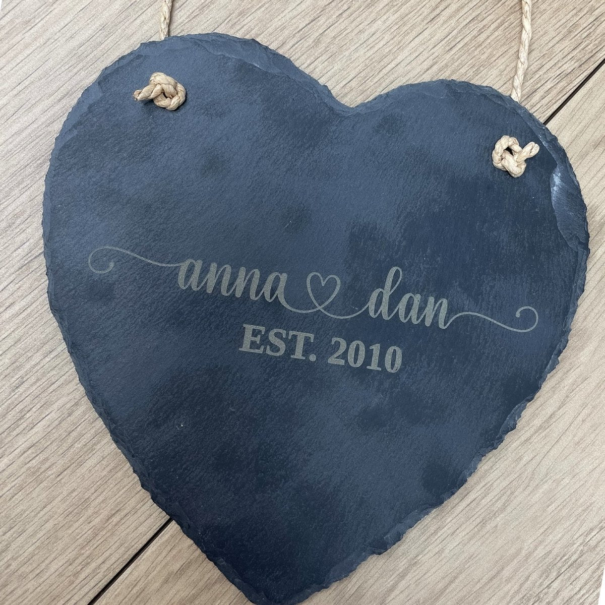 Personalised Slate Plaque Heart Shaped Plaque Engraved Valentines Gift 15x15cm Personalised Accessories Gifts UK