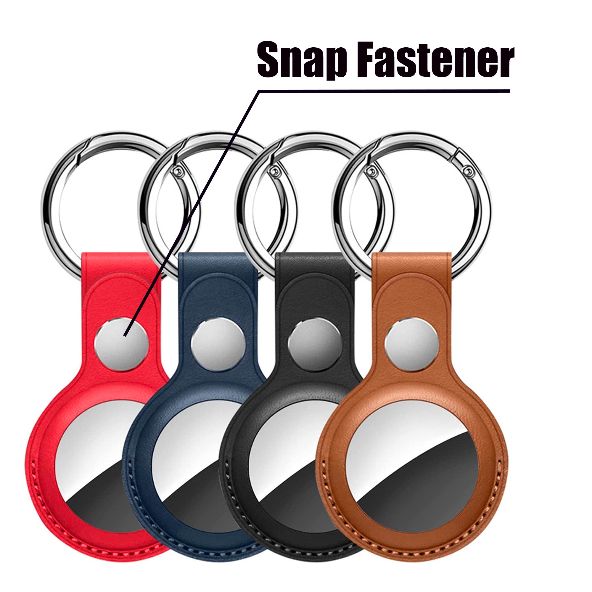 Red Leather Case for Apple AirTag, PU Leather Case Cover with Keychain Cases For AirTag Accessories Gifts UK