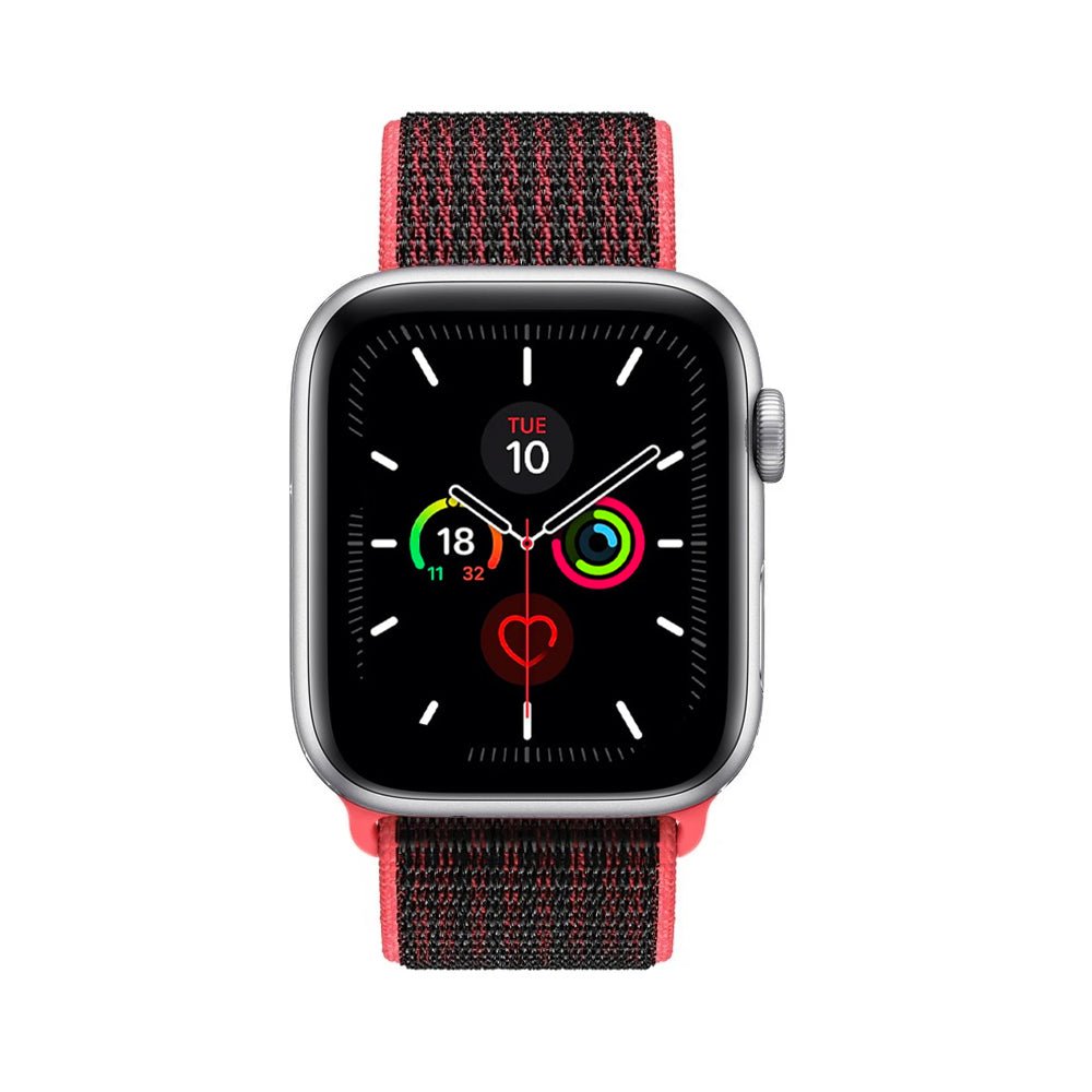Red/Black Nylon Loop for Apple Watch Nylon Loop Accessories Gifts UK