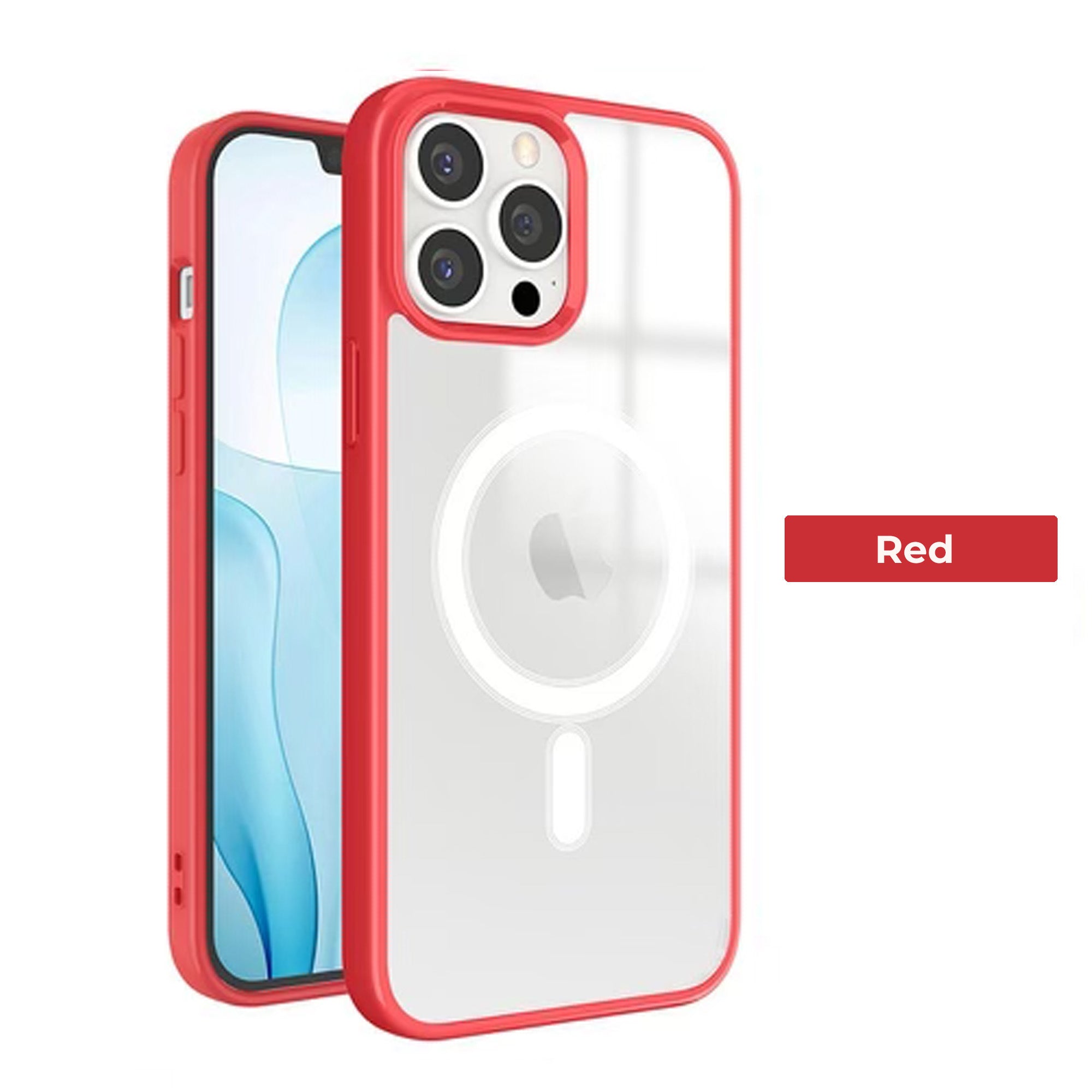 Red/Clear MagSafe Compatible Phone Case For Apple iPhone Phone Cases iPhone 12 Mini Accessories Gifts UK