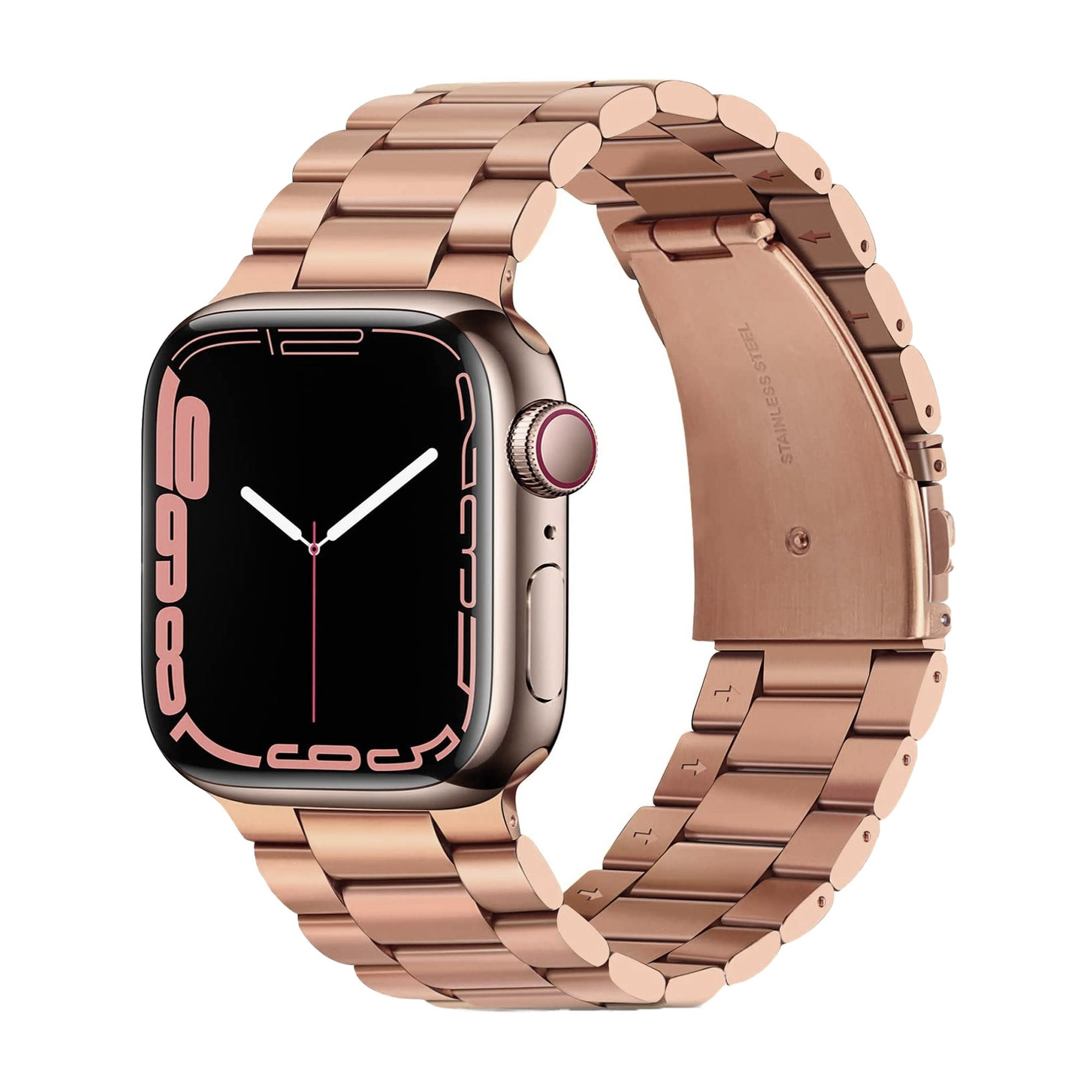 Rose Gold Stainless Steel Watch Strap For Apple Watch Stainless Steel Accessories Gifts UK
