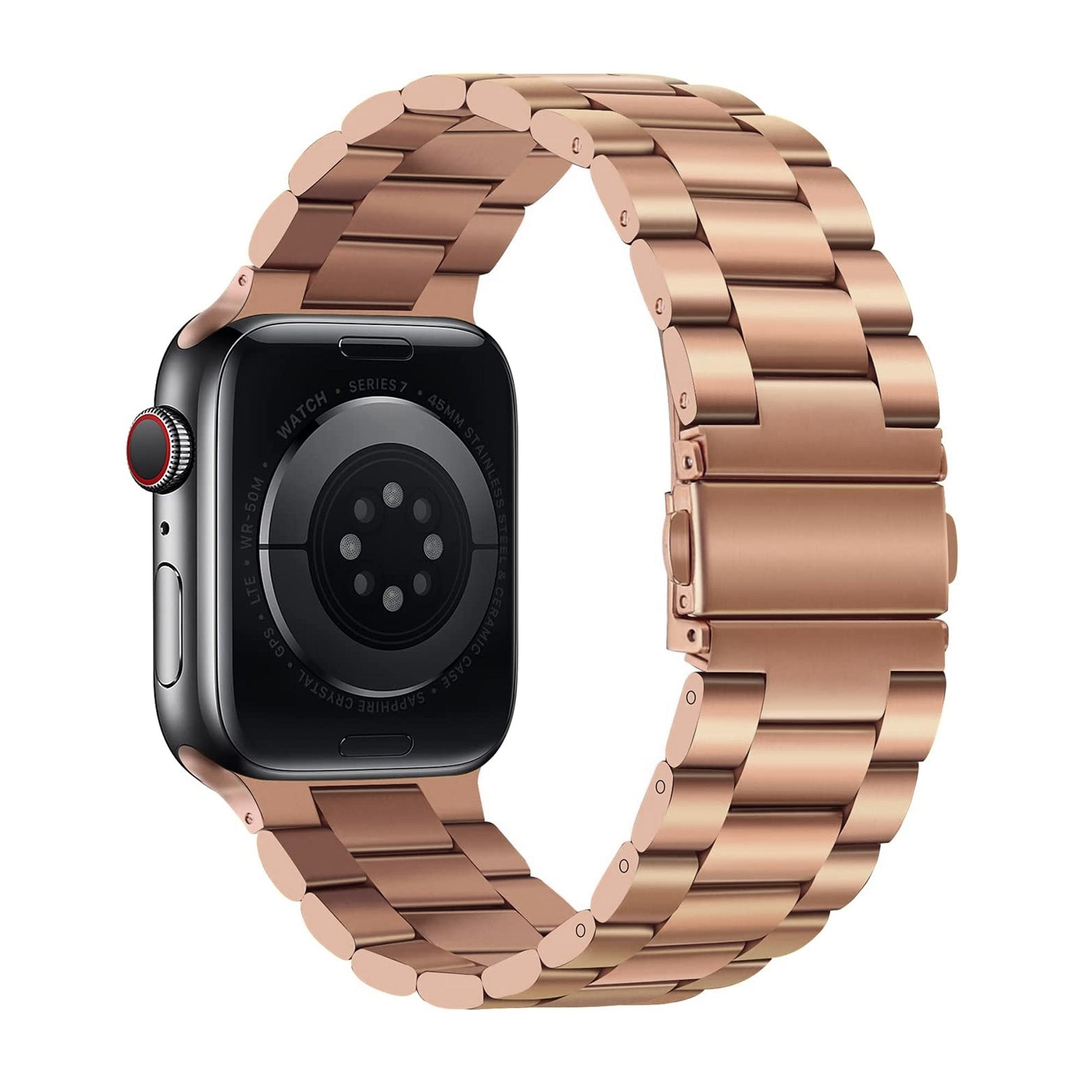 Rose Gold Stainless Steel Watch Strap For Apple Watch Stainless Steel Accessories Gifts UK