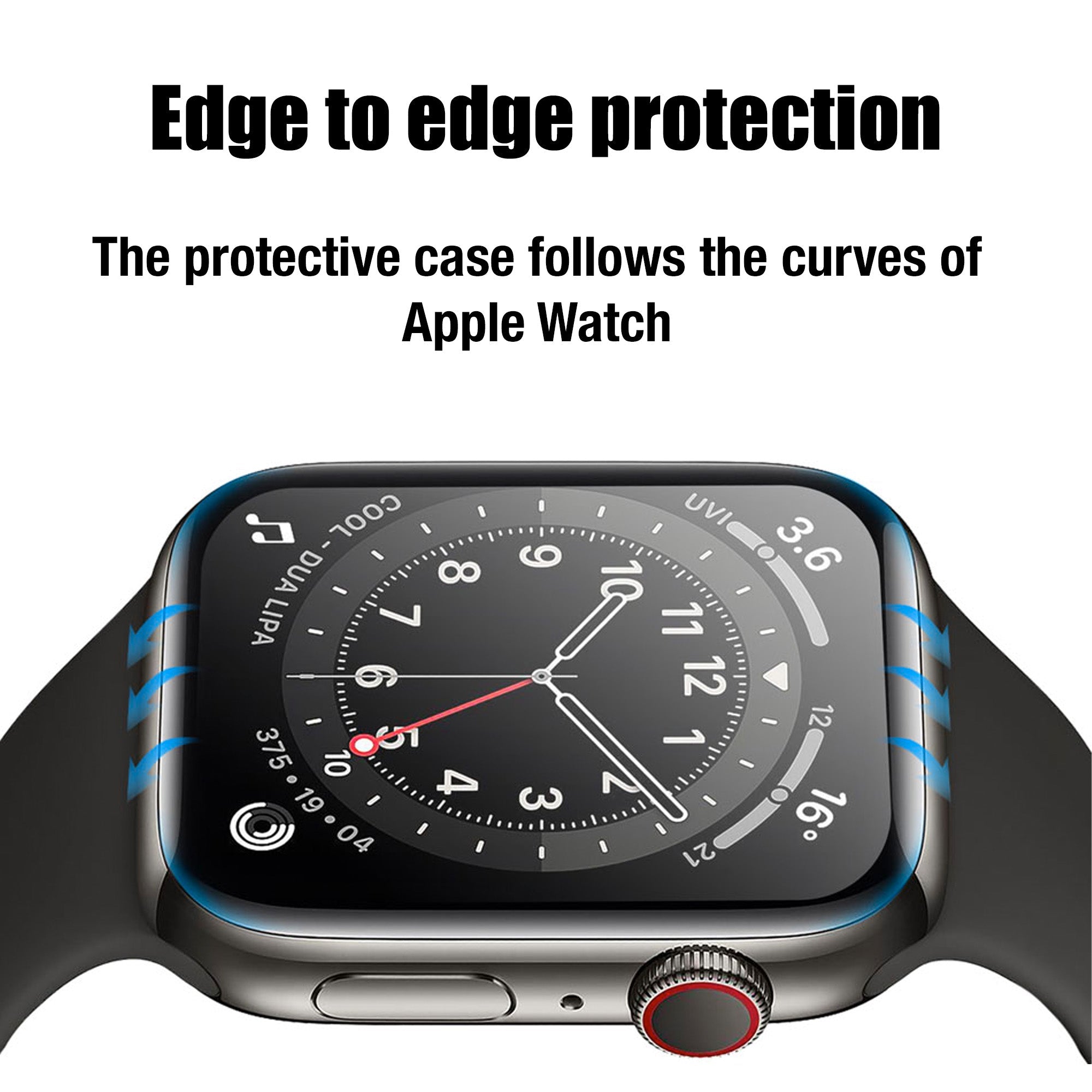 Screen Protector for Apple Watch Series 7 6 5 4 3 2 1 & SE, Curved Edge Anti-Scratch Bubble-Free 3D Ultra Shatterproof Flexible Protector Film Accessories Gifts UK