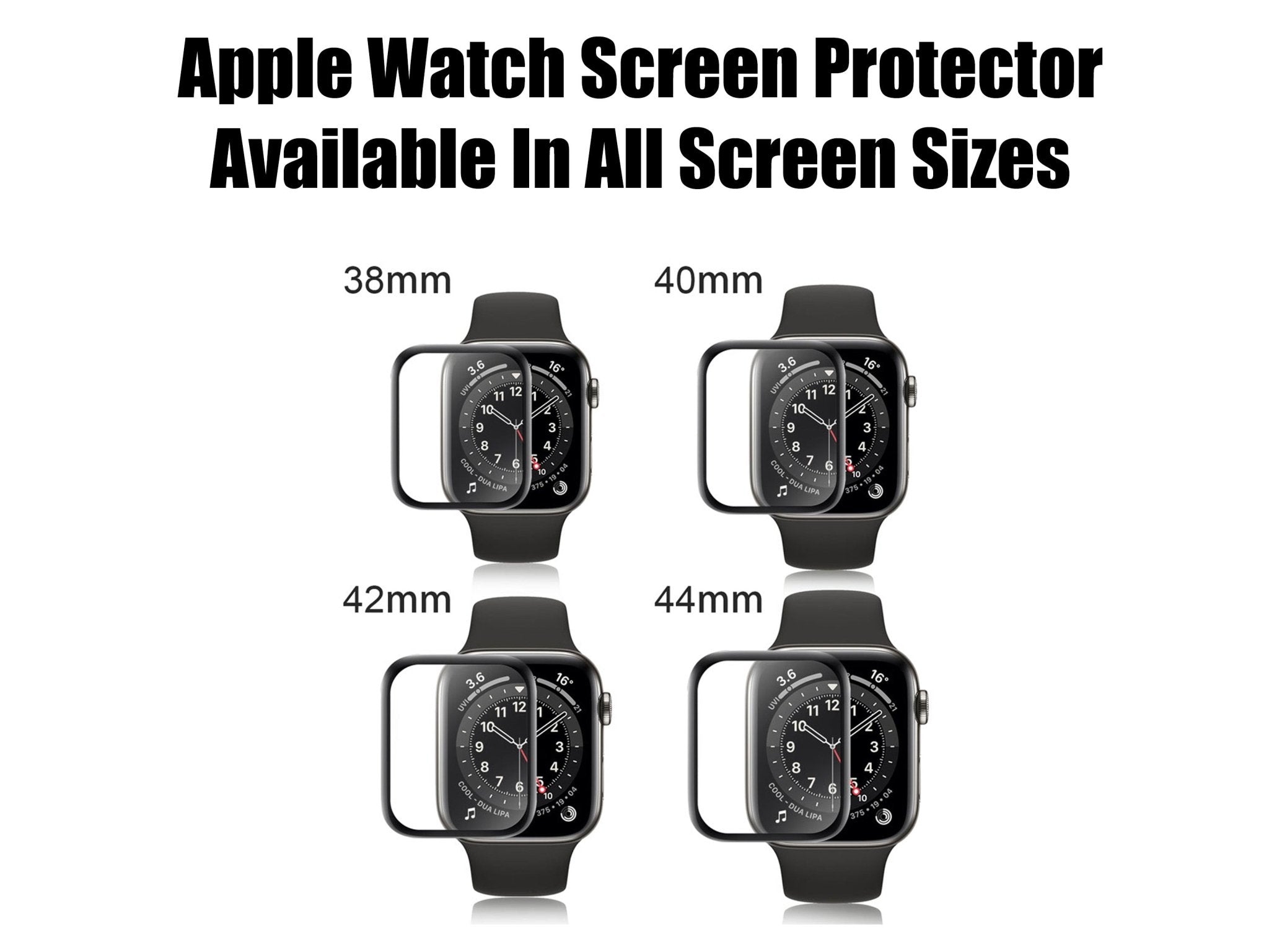 Screen Protector for Apple Watch Series 7 6 5 4 3 2 1 & SE, Curved Edge Anti-Scratch Bubble-Free 3D Ultra Shatterproof Flexible Protector Film Accessories Gifts UK