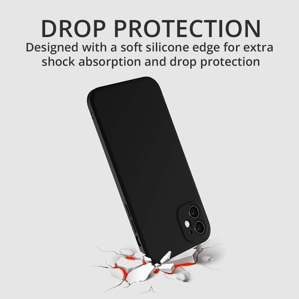 Black Shockproof Silicone Phone Case For iPhone    Accessories Gifts UK