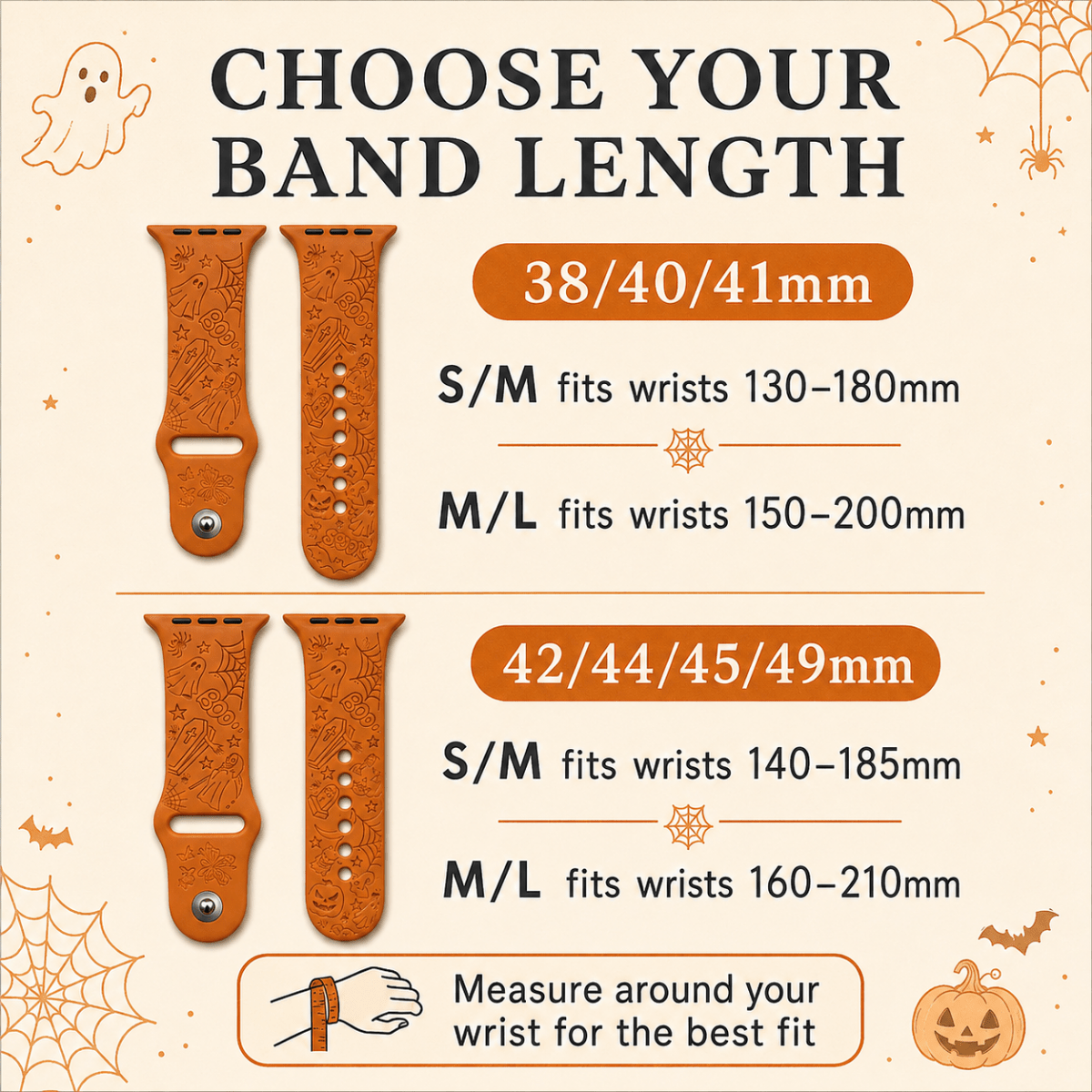 Halloween Apple Watch Strap, Engraved Silicone Watch Band - Accessories Gifts UK