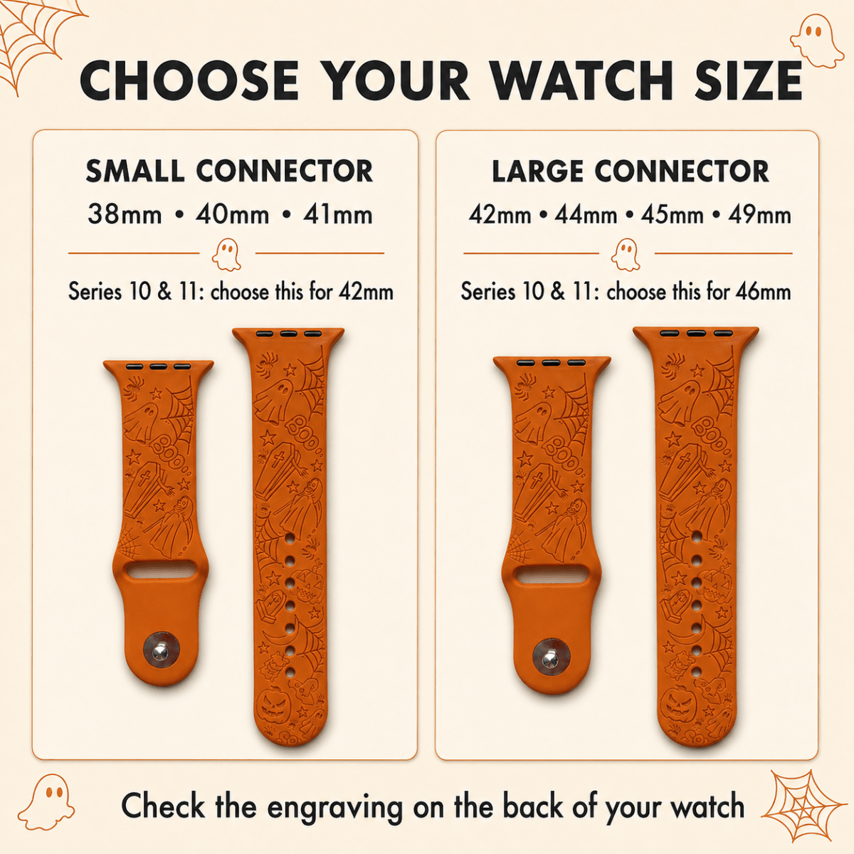 Halloween Apple Watch Strap, Engraved Silicone Watch Band - Accessories Gifts UK
