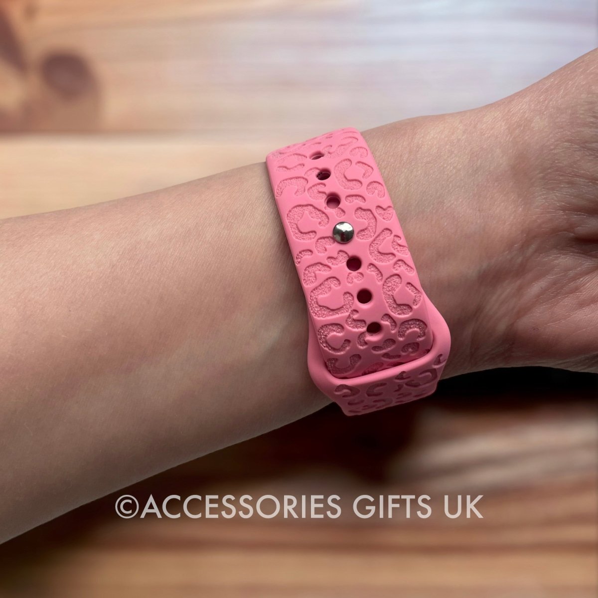 Leopard Apple Watch Strap, Engraved Silicone Watch Band Parent Listing Accessories Gifts UK