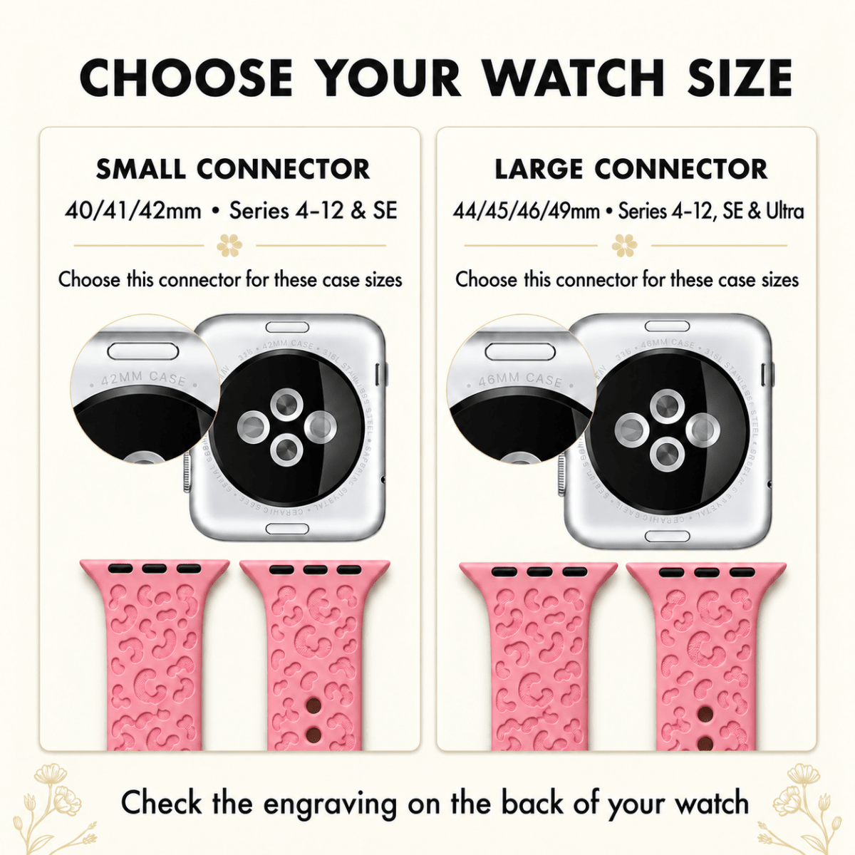 Leopard Apple Watch Strap, Engraved Silicone Watch Band Parent Listing Accessories Gifts UK