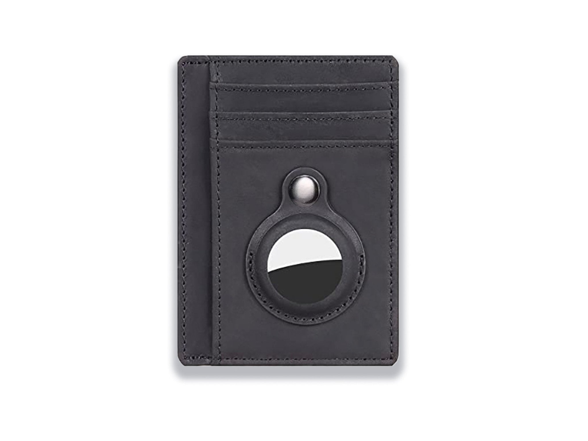 AirTag Minimalist Slim Wallet | Genuine Leather Wallet | RFID Wallet | Leather Card Holder Wallets Black  Accessories Gifts UK