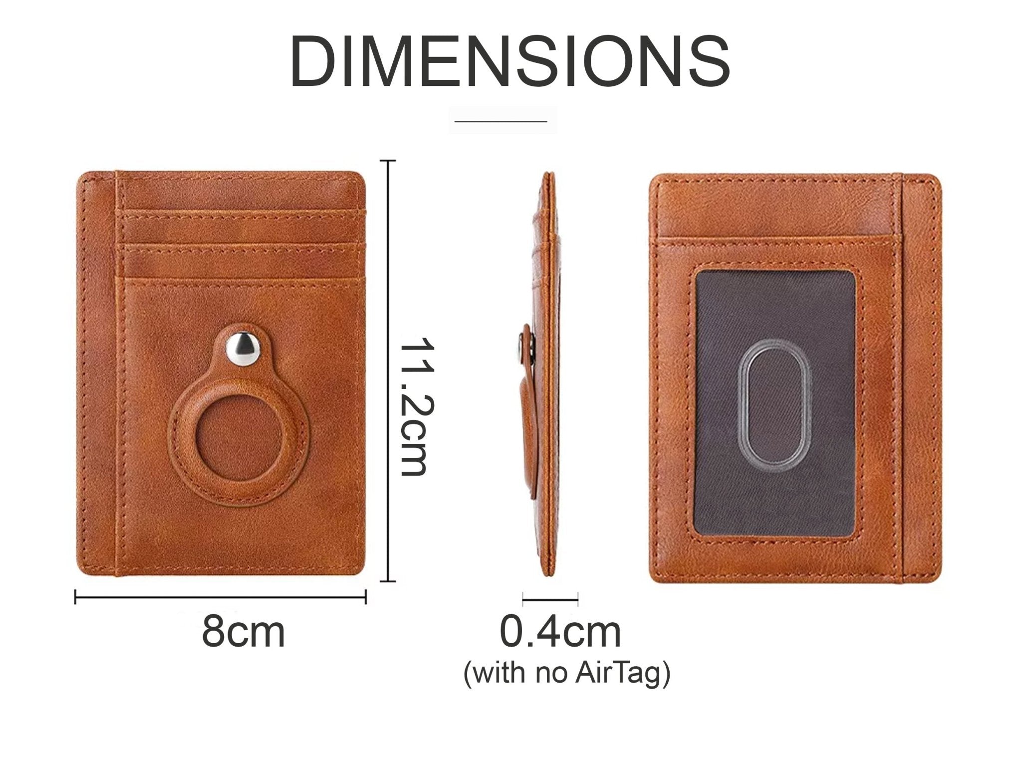 AirTag Minimalist Wallet | Slim Wallet | Genuine Leather Wallet | RFID Wallet | Leather Card Holder | Brown Wallets   Accessories Gifts UK