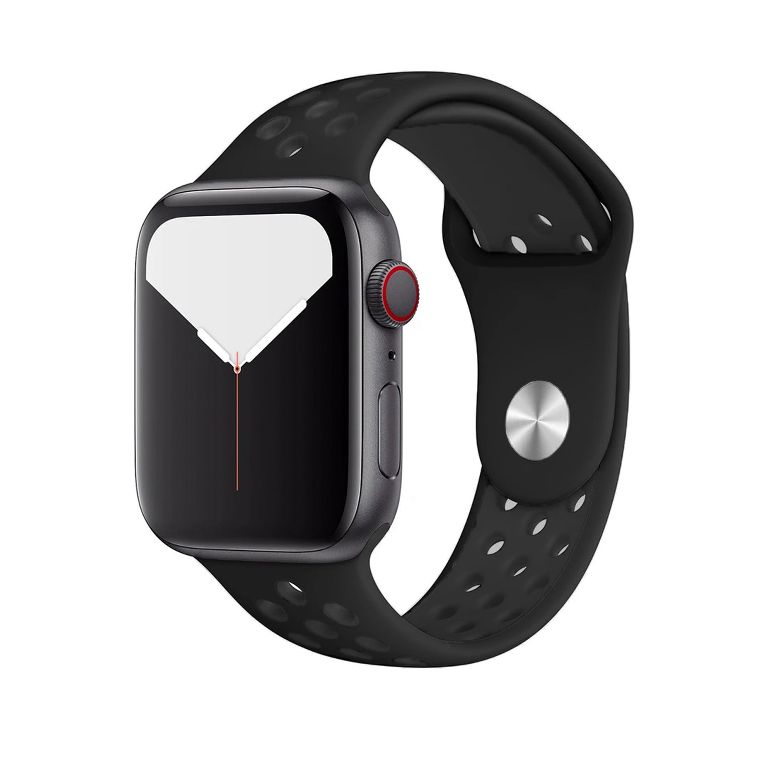 Black/Anthracite Silicone Sport Strap for Apple Watch Silicone Bands   Accessories Gifts UK