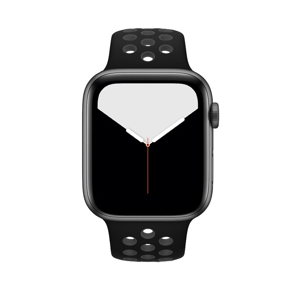 Black/Anthracite Silicone Sport Strap for Apple Watch Silicone Bands   Accessories Gifts UK