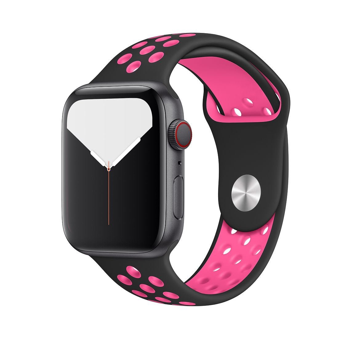 Black/Pink Blast Silicone Sport Strap for Apple Watch Silicone Bands 38 / 40 / 41mm S-M Accessories Gifts UK