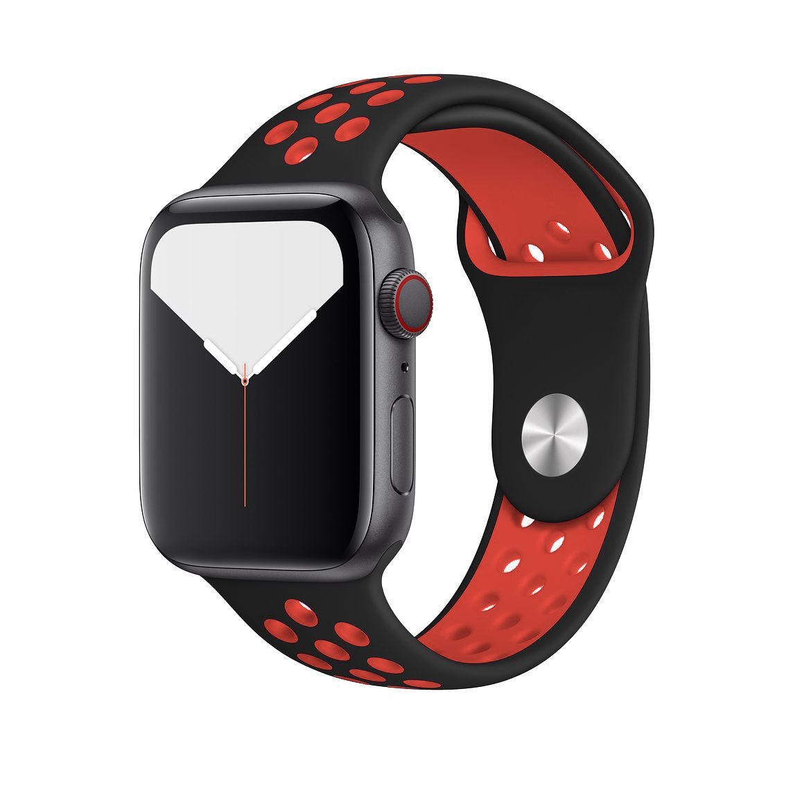 Black/Red Silicone Sport Strap for Apple Watch Silicone Bands 38 / 40 / 41mm S-M Accessories Gifts UK