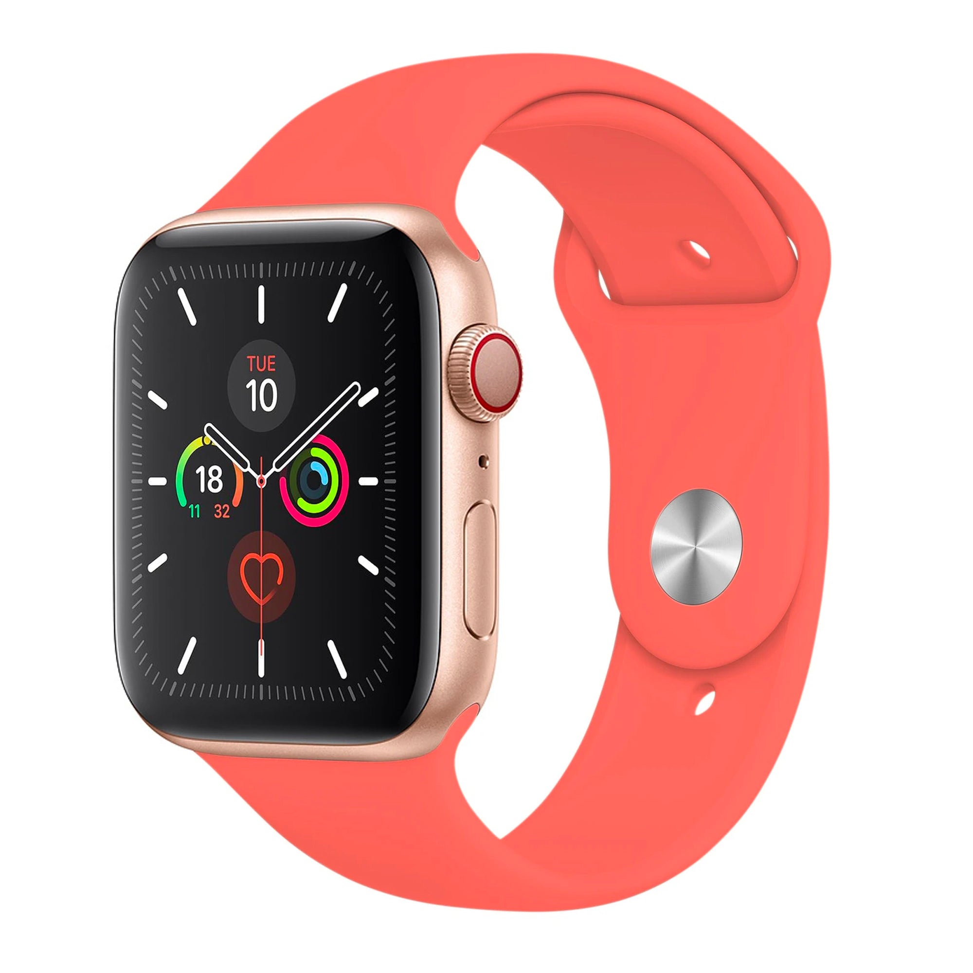 Coral Red Silicone Band for Apple Watch Silicone Bands 38 / 40 / 41mm S-M Accessories Gifts UK