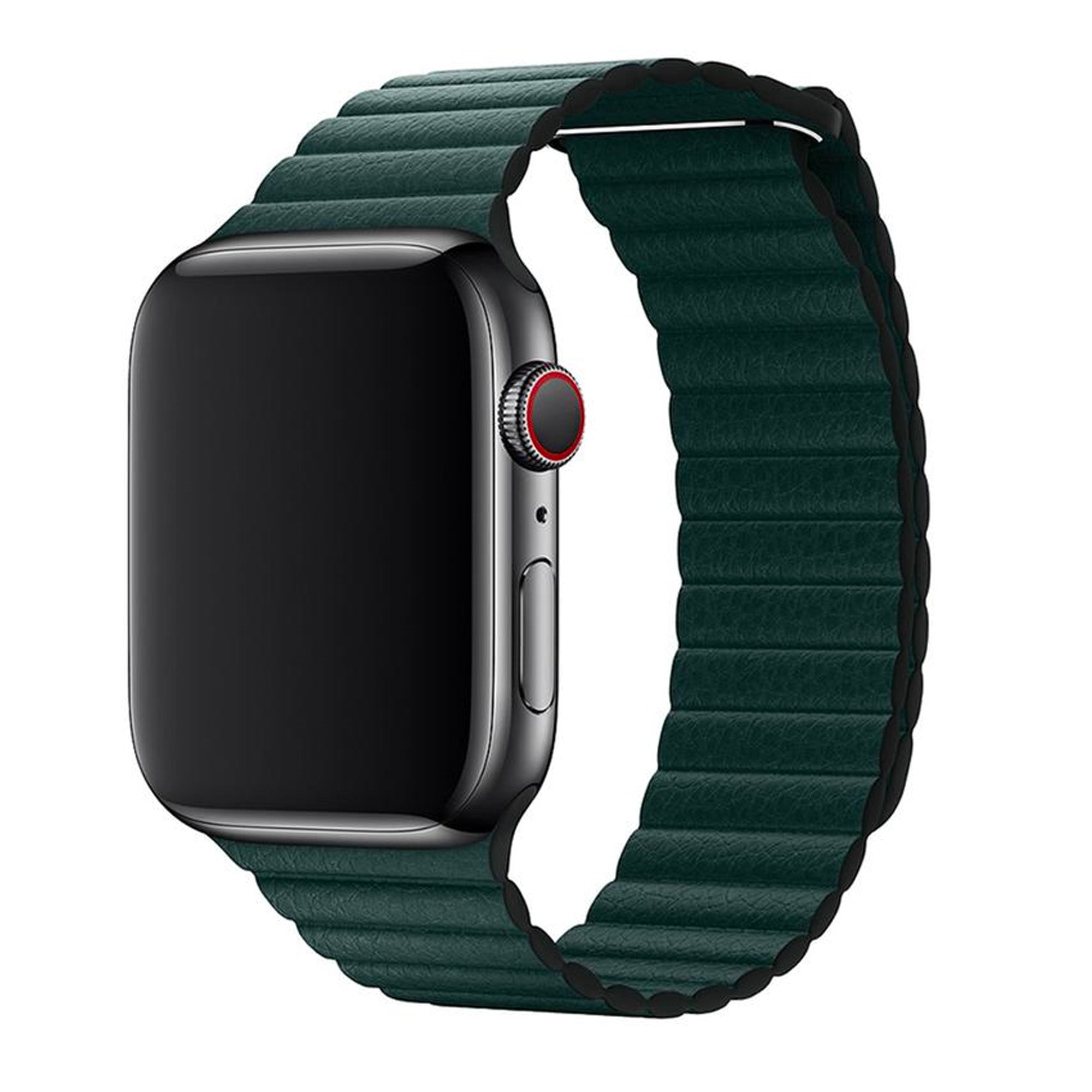 Forest Green Genuine Leather Magnetic Loop for Apple Watch  38 / 40 / 41mm  Accessories Gifts UK