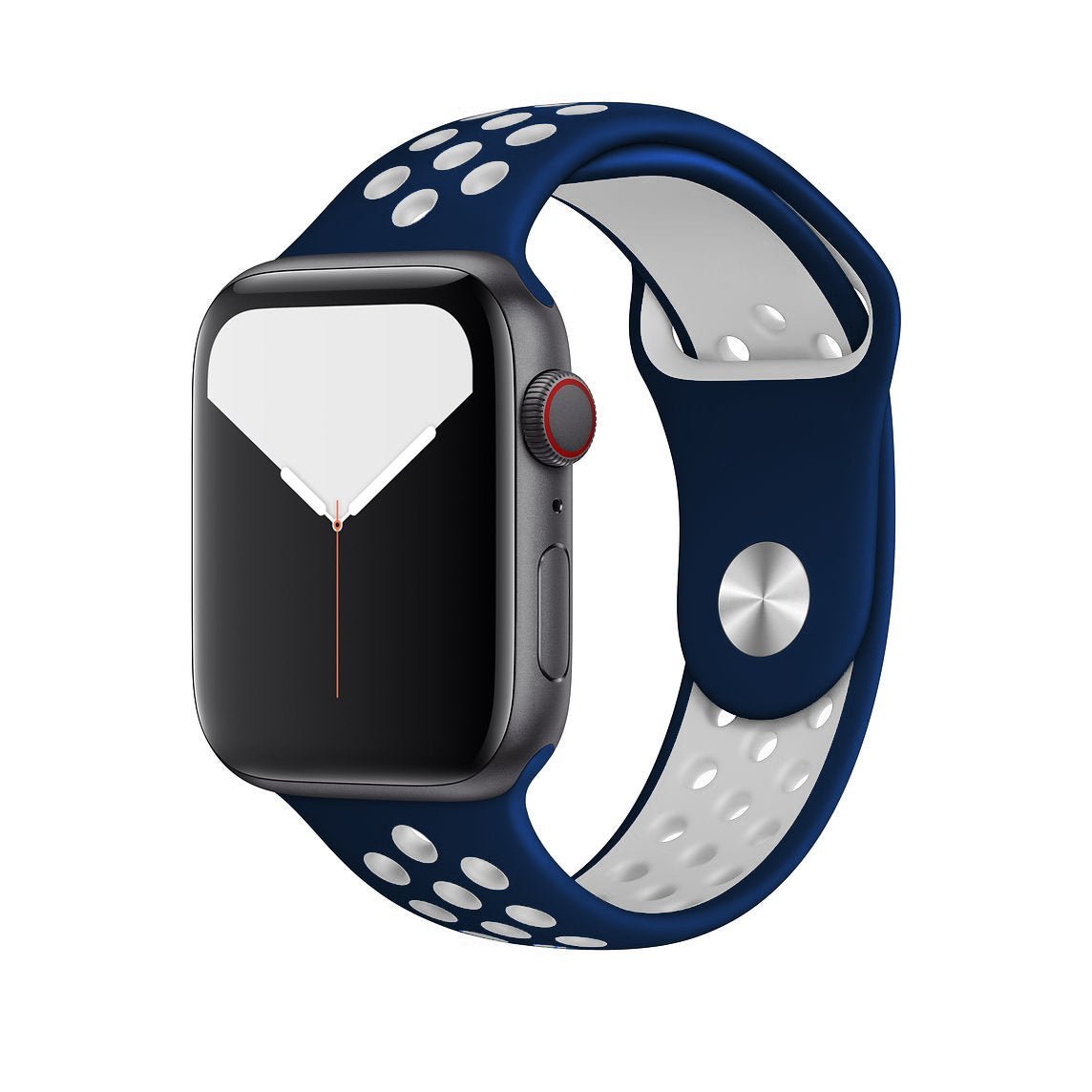 Midnight Blue/White Silicone Sport Strap for Apple Watch Silicone Bands 38 / 40 / 41mm S-M Accessories Gifts UK