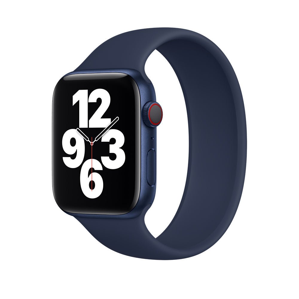 Navy Solo Stretch Band For Apple Watch Series 7 6 5 4 3 2 1 & SE - Single Loop Strap For Apple Watch Sizes 38mm, 40mm, 41mm, 42mm, 44mm and 45mm  Size S - 38 / 40 / 41mm  Accessories Gifts UK
