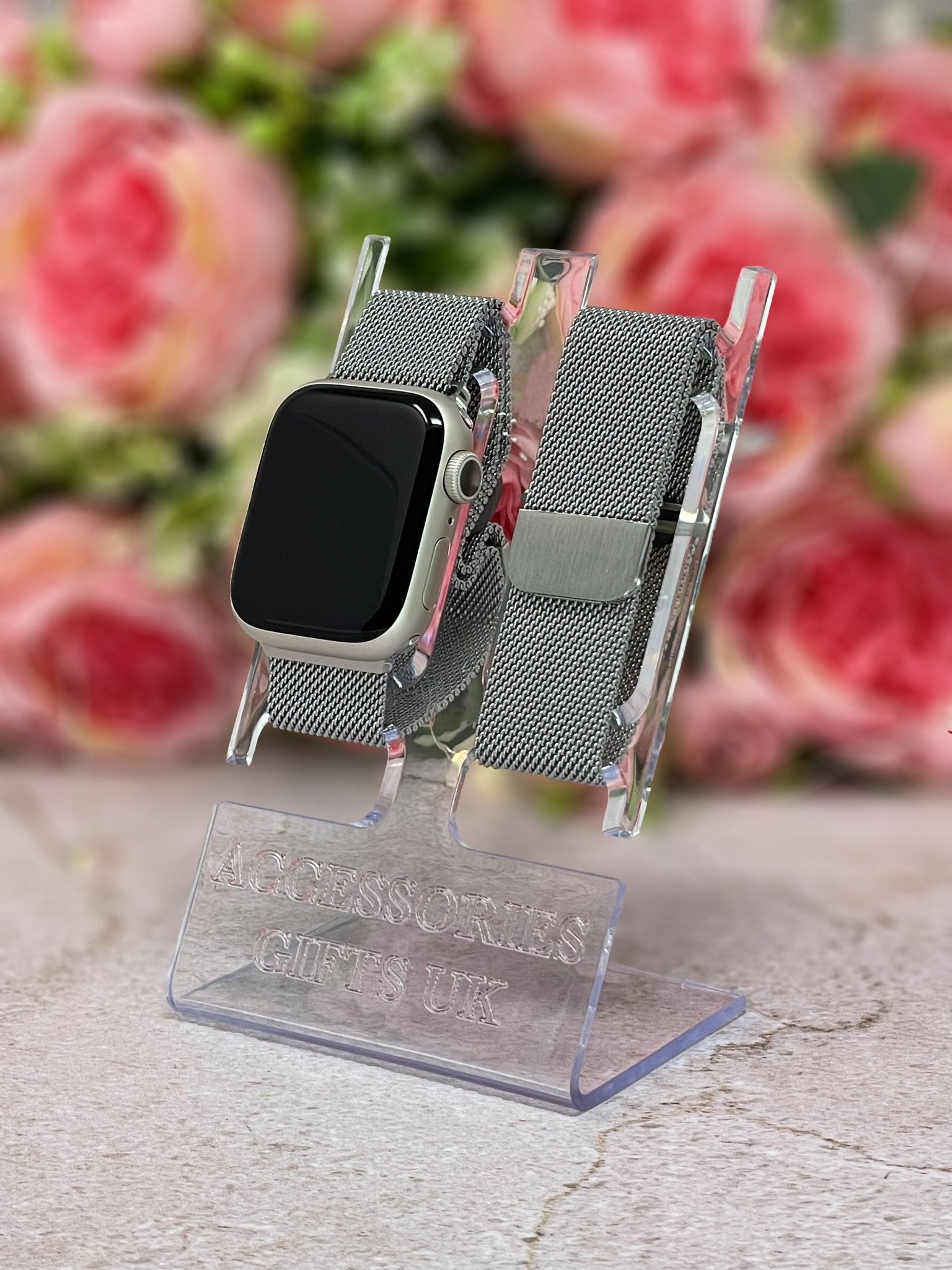 Personalised Milanese Loop Watch Strap for Apple Watch Parent Listing Silver 38 / 40 / 41mm Accessories Gifts UK