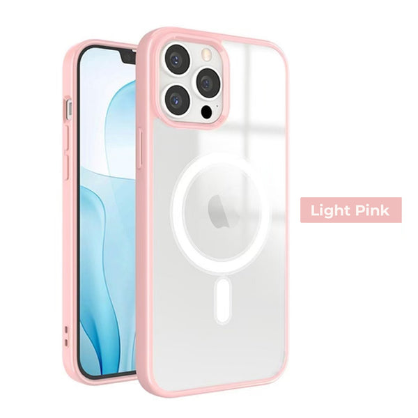 Pink Clear MagSafe Compatible Phone Case For Apple iPhone