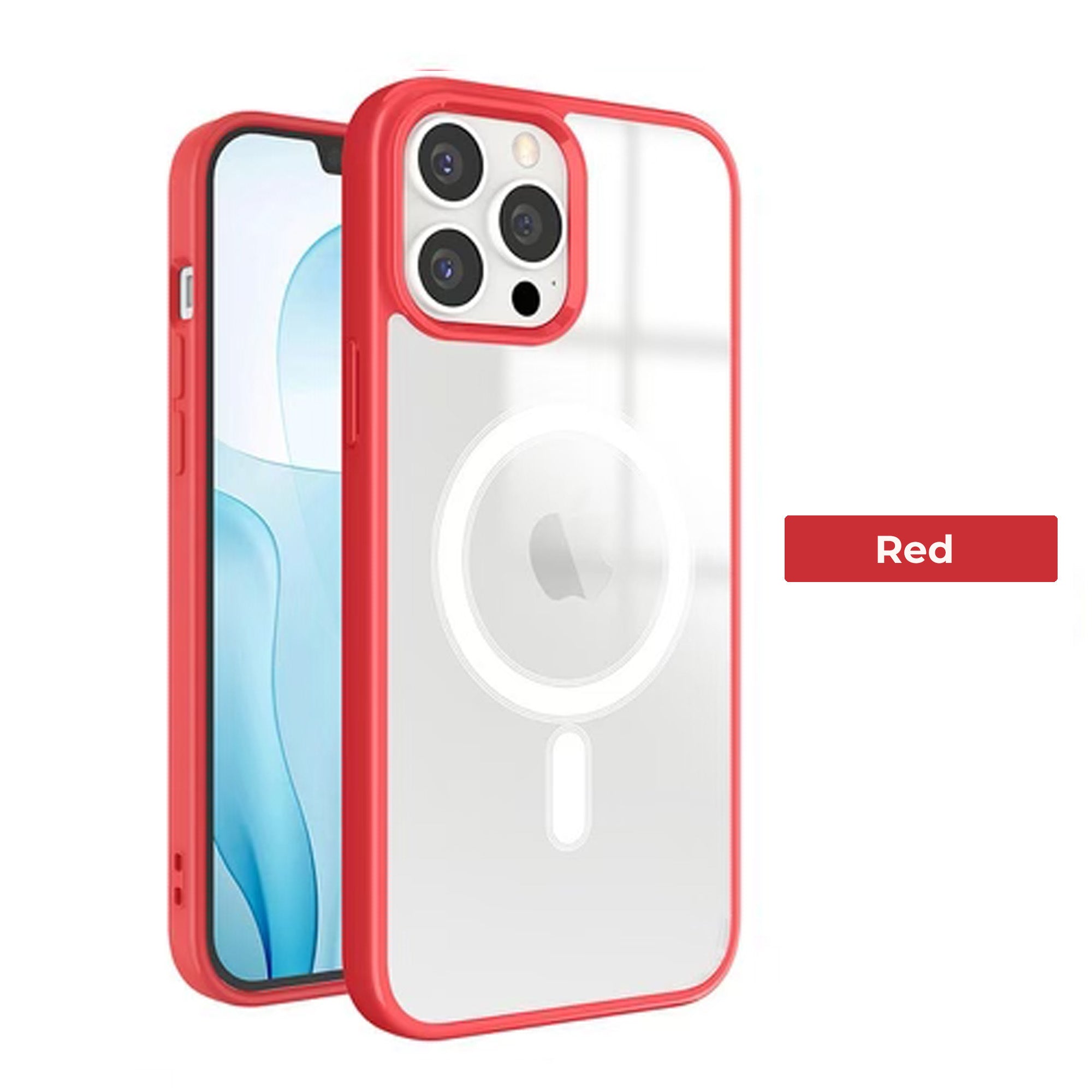Red/Clear MagSafe Compatible Phone Case For Apple iPhone Phone Cases iPhone 12 Mini  Accessories Gifts UK