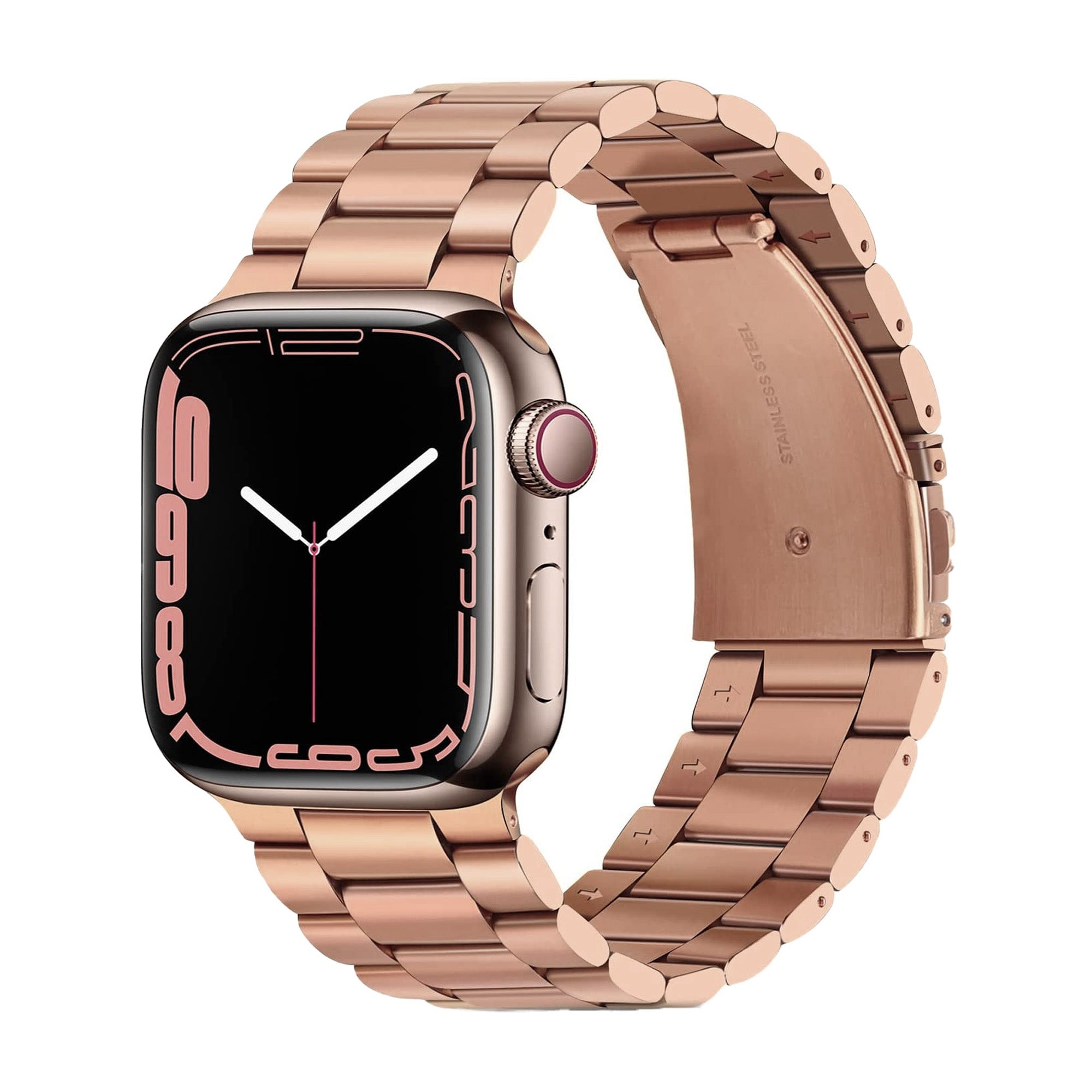 Rose Gold Stainless Steel Watch Strap For Apple Watch Stainless Steel   Accessories Gifts UK