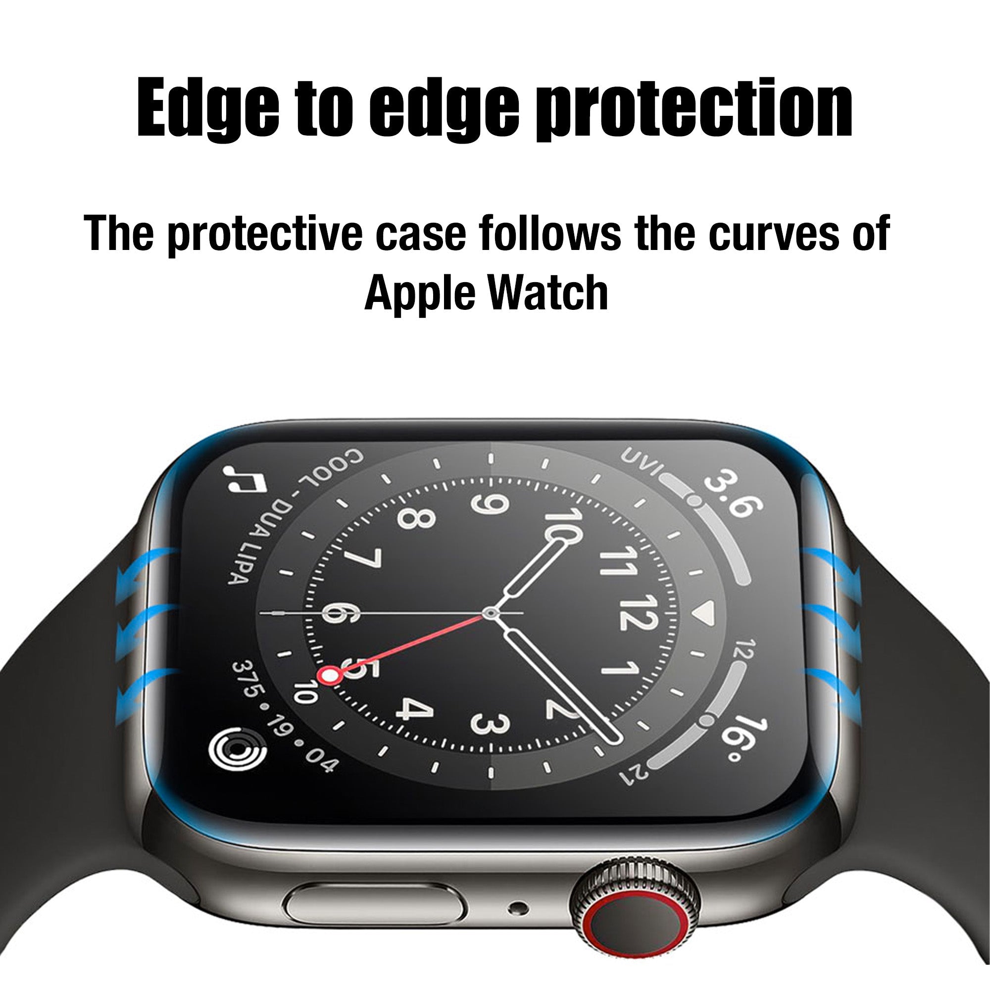 Screen Protector for Apple Watch Series 7 6 5 4 3 2 1 & SE, Curved Edge Anti-Scratch Bubble-Free 3D Ultra Shatterproof Flexible Protector Film    Accessories Gifts UK