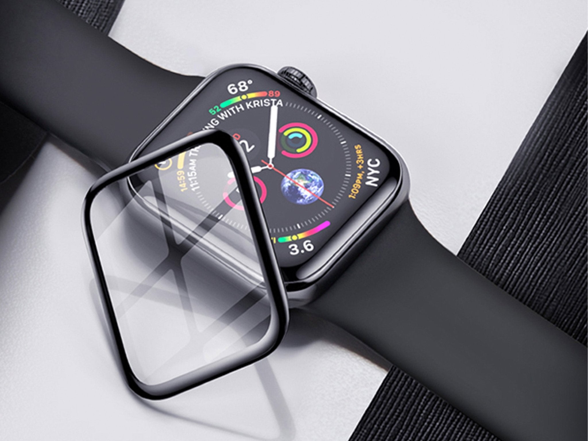 Screen Protector for Apple Watch Series 7 6 5 4 3 2 1 & SE, Curved Edge Anti-Scratch Bubble-Free 3D Ultra Shatterproof Flexible Protector Film    Accessories Gifts UK