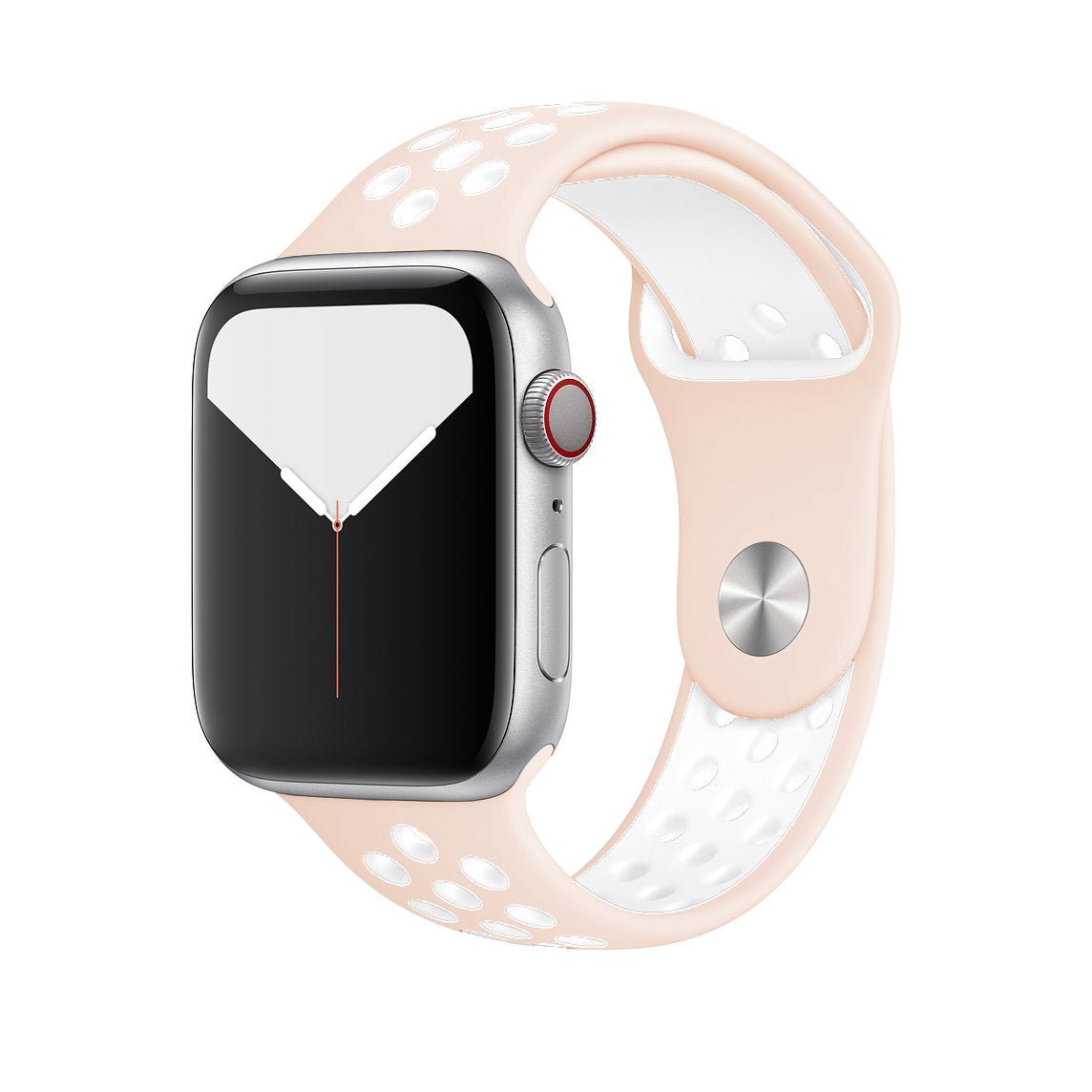 Soft Pink/White Silicone Sport Strap for Apple Watch Silicone Bands 38 / 40 / 41mm S-M Accessories Gifts UK