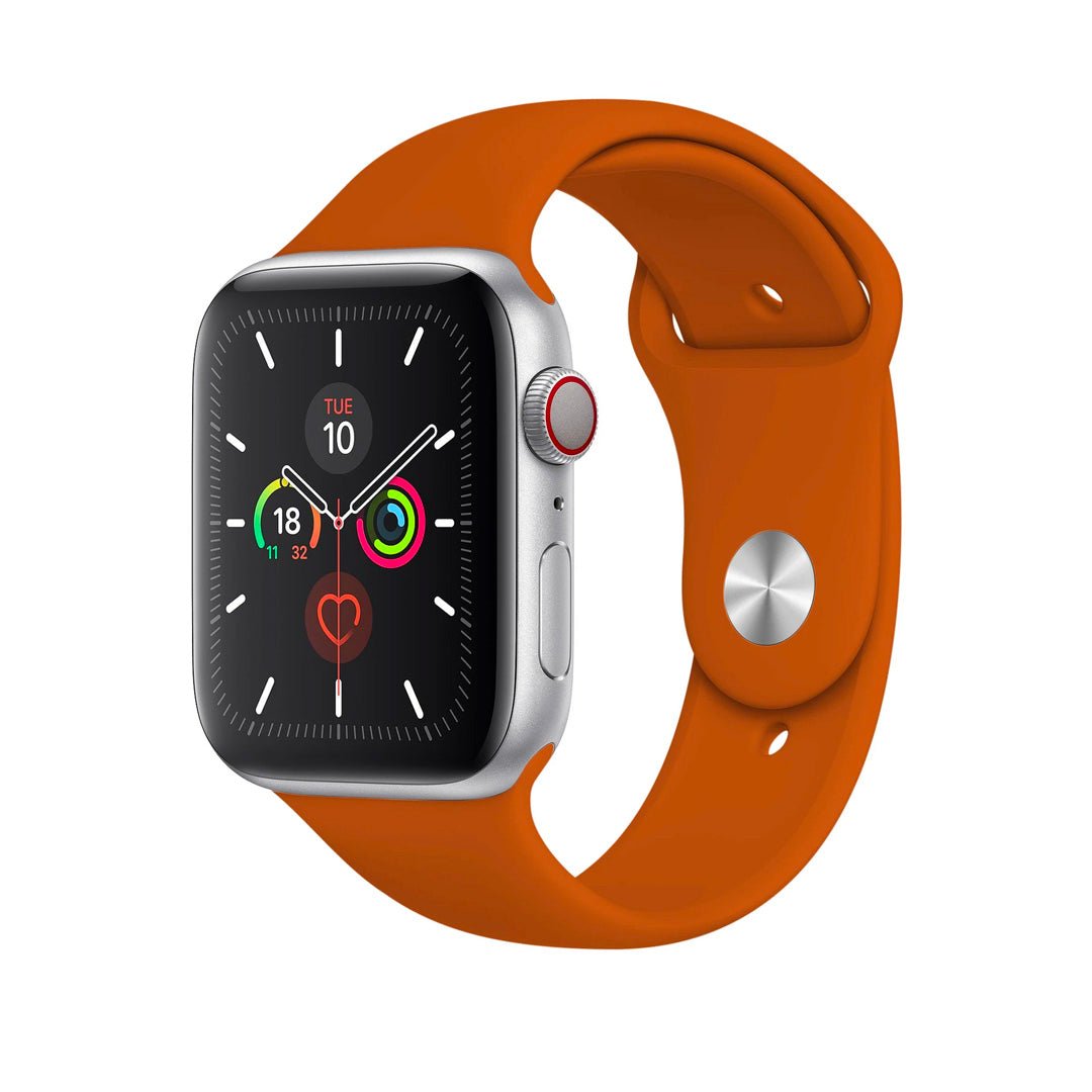 Wildflower Silicone Watch Strap for Apple Watch - 38 / 40 / 41mm Parent Listing Burnt Orange S/M Accessories Gifts UK