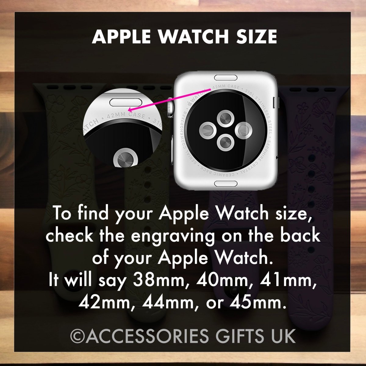 Wildflower Silicone Watch Strap for Apple Watch - 38 / 40 / 41mm Parent Listing   Accessories Gifts UK