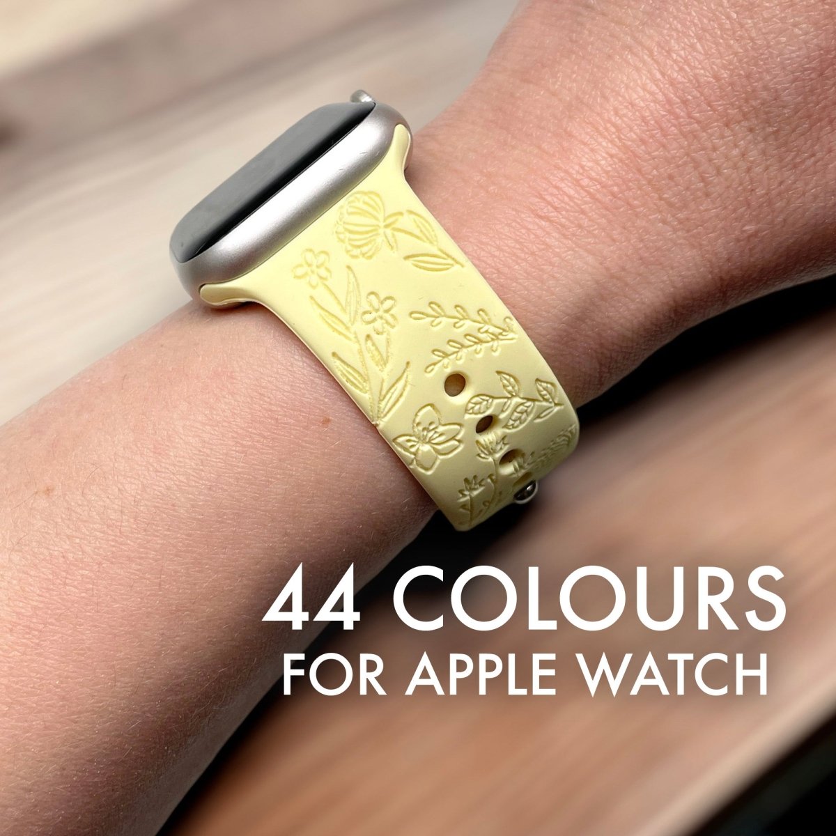 Wildflower Silicone Watch Strap for Apple Watch - 42 / 44 / 45mm Parent Listing   Accessories Gifts UK