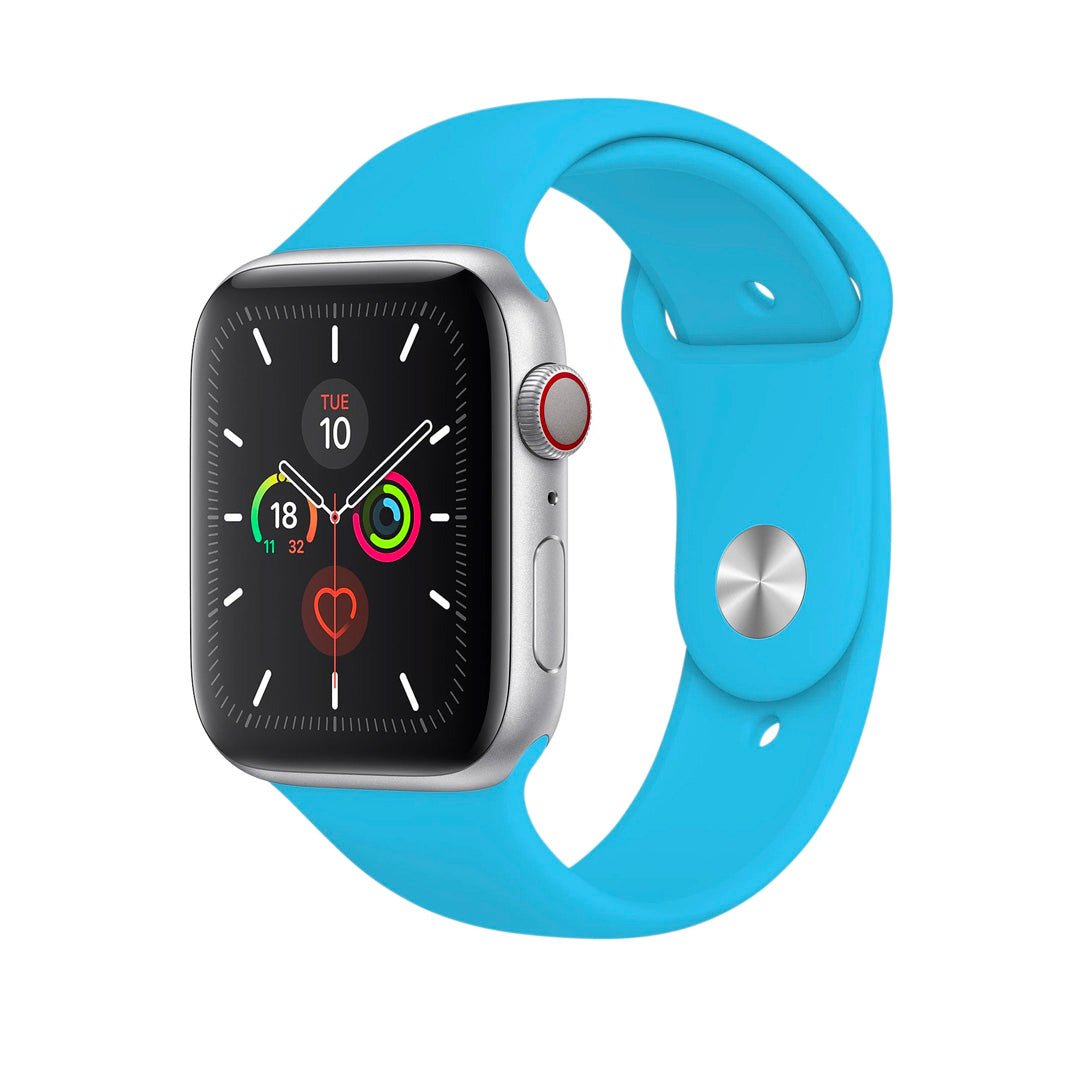 Wildflower Silicone Watch Strap for Apple Watch - 42 / 44 / 45mm Parent Listing Light Blue S/M Accessories Gifts UK